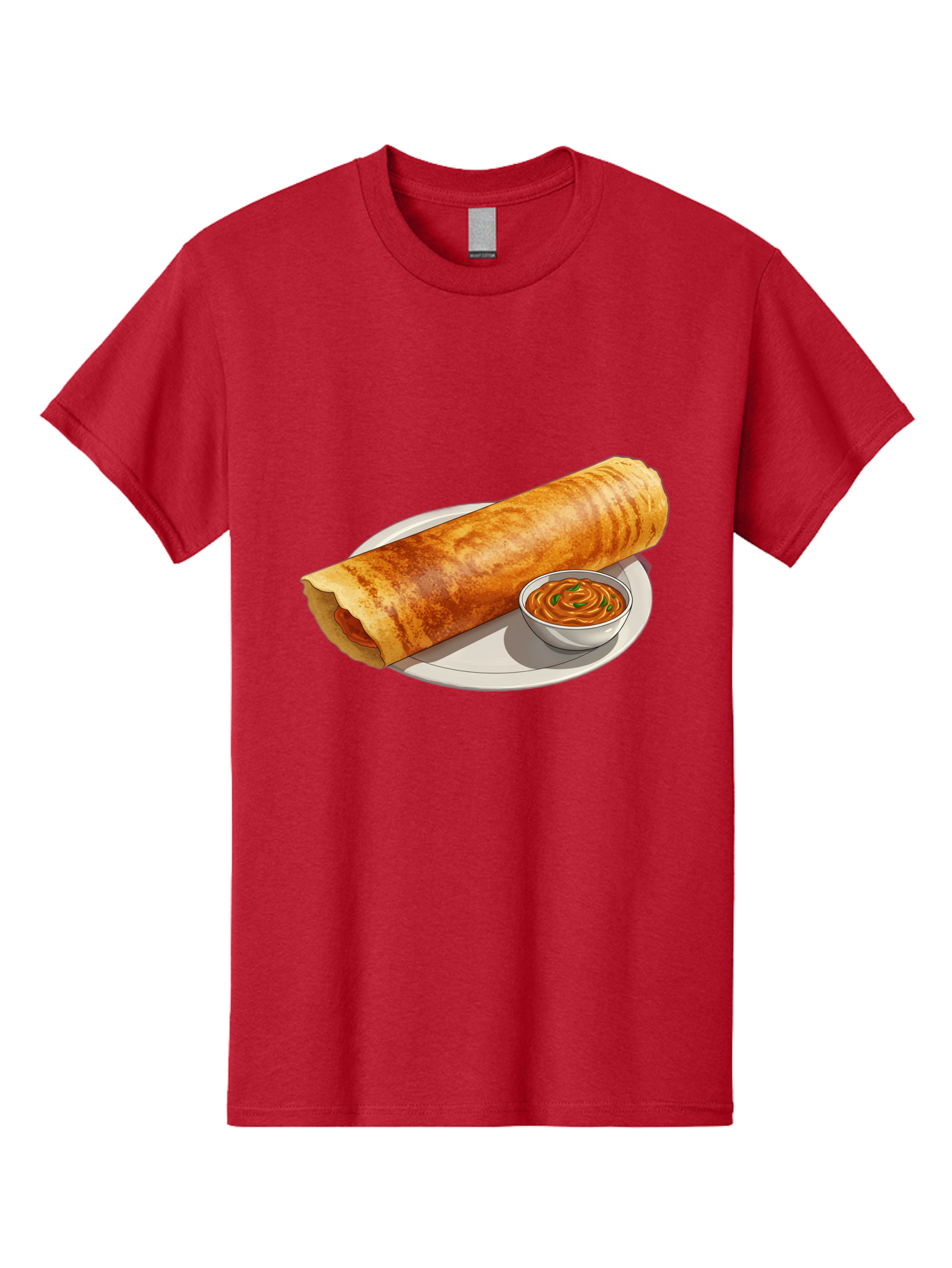 Masala-Dosa-12 Men'S Graphic Tee, 100% Cotton, Comfortable Casual Summer Wear, Machine Washable, South Indian Cuisine, Masala Dosa, Crepe, Fermented Rice, Savory Dish, Chutney, Spicy Food, Traditional Recipe Baa973