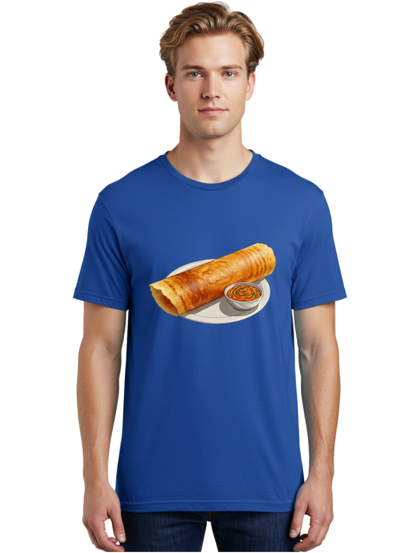 Masala-Dosa-12 Men'S Graphic Tee, 100% Cotton, Comfortable Casual Summer Wear, Machine Washable, South Indian Cuisine, Masala Dosa, Crepe, Fermented Rice, Savory Dish, Chutney, Spicy Food, Traditional Recipe Baa973