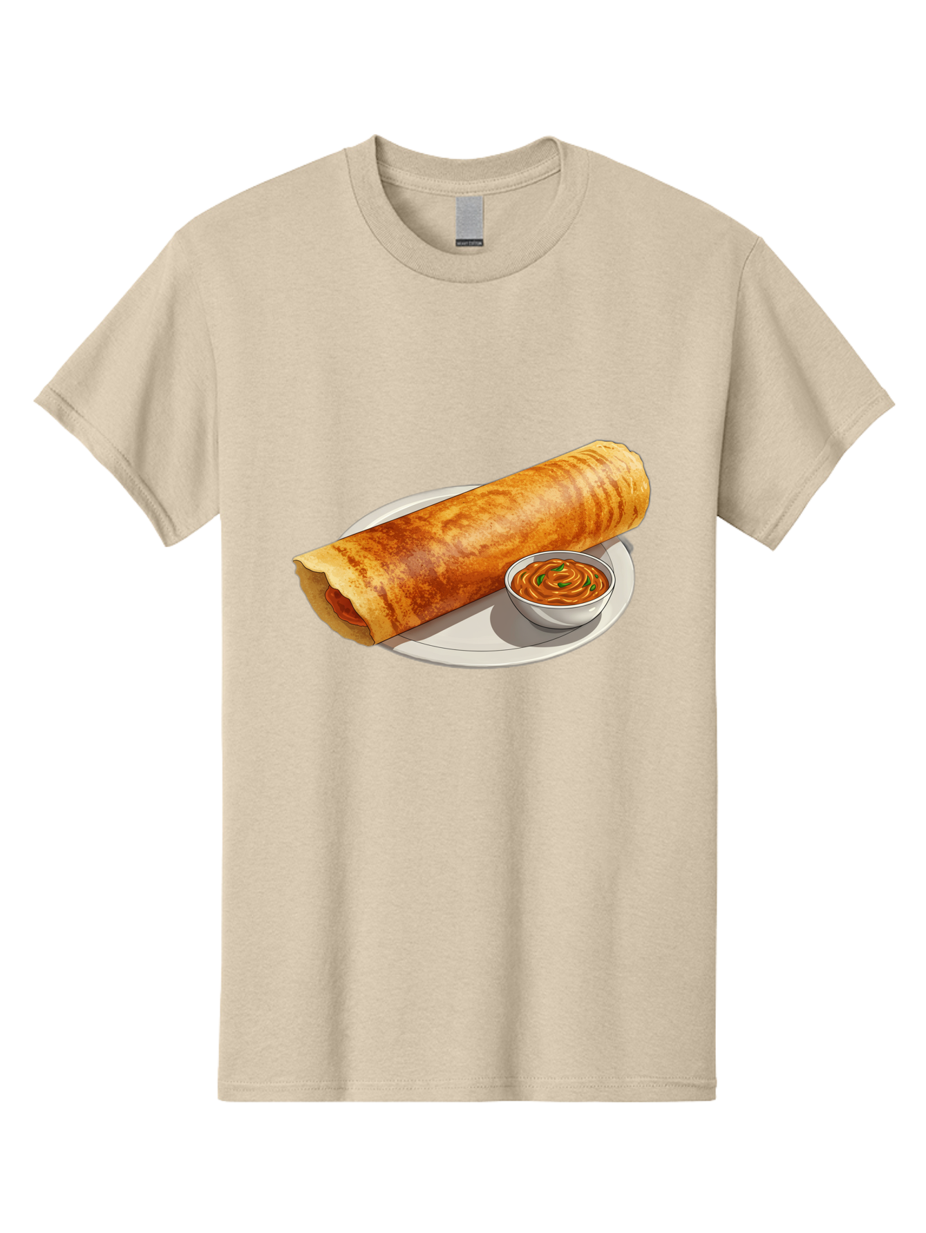 Masala-Dosa-12 Men'S Graphic Tee, 100% Cotton, Comfortable Casual Summer Wear, Machine Washable, South Indian Cuisine, Masala Dosa, Crepe, Fermented Rice, Savory Dish, Chutney, Spicy Food, Traditional Recipe Baa973