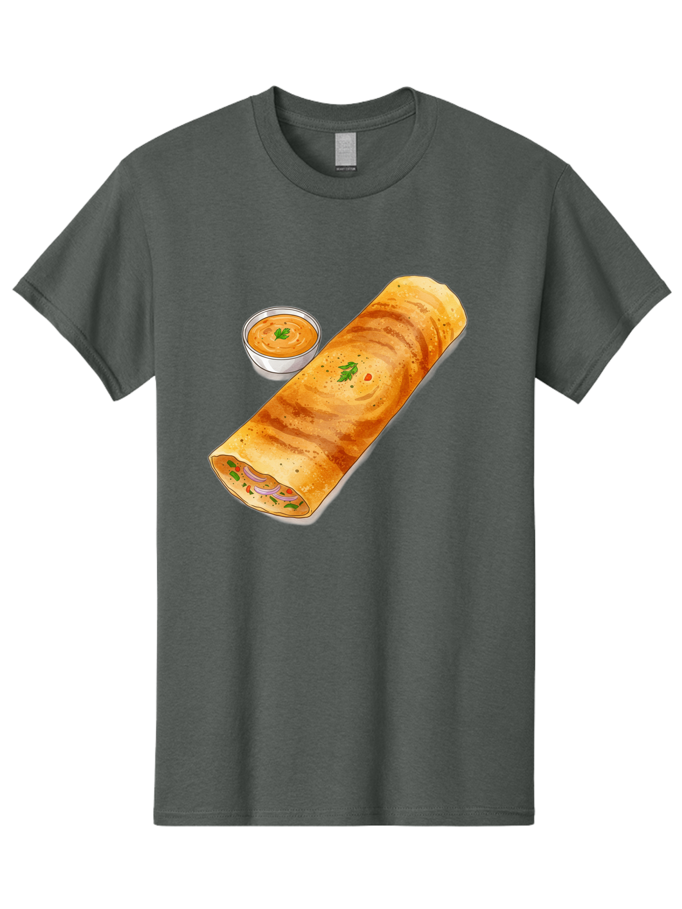 Masala-Dosa-13 Men'S Graphic Tee, 100% Cotton, Comfortable Casual Summer Wear, Machine Washable, Masala Dosa, South Indian Cuisine, Crepe, Rolled Dosa, Spicy Filling, Potato And Onion, Chutney, Indian Food, Traditional Dish, Flavorful, Baa974