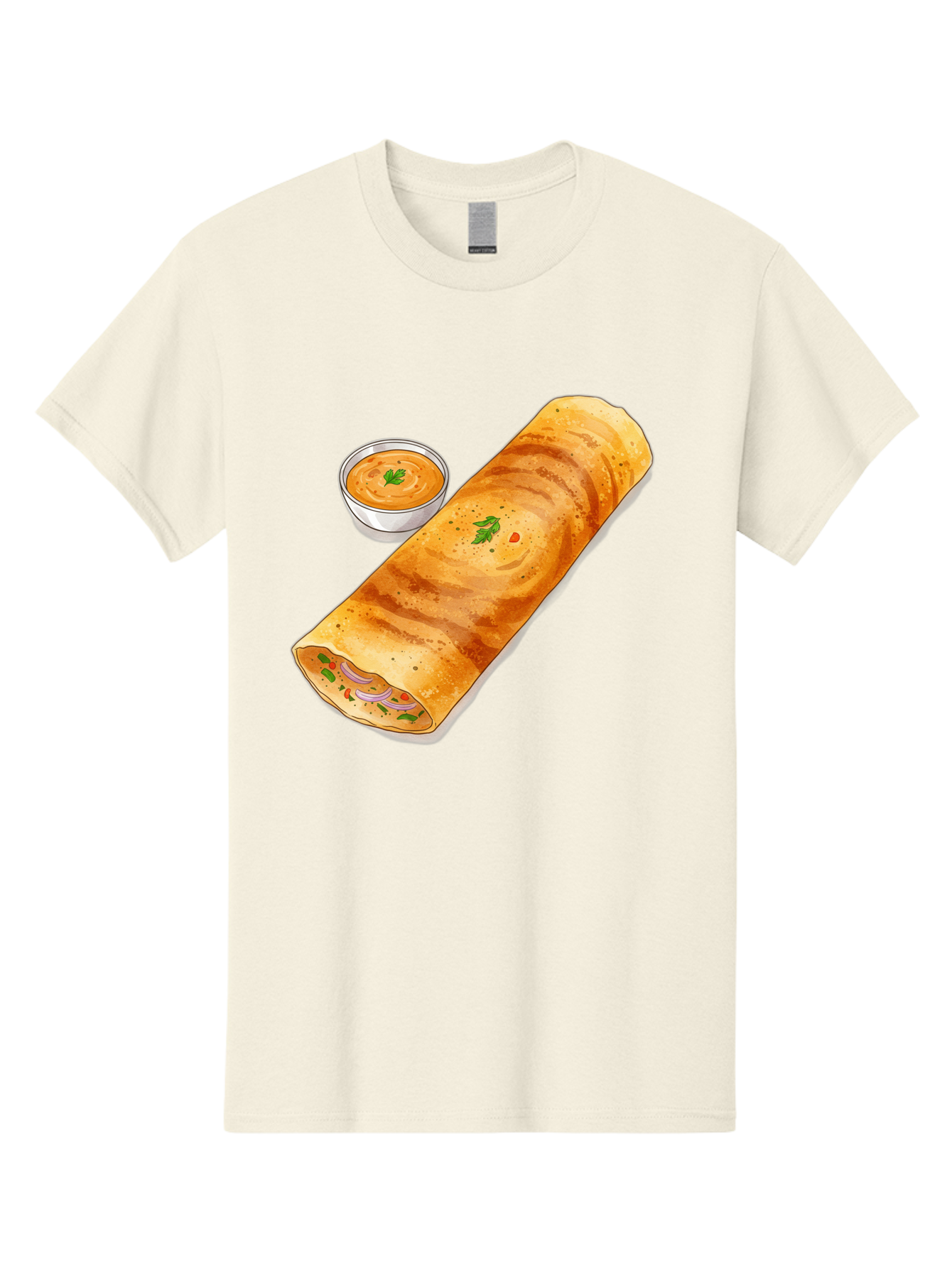 Masala-Dosa-13 Men'S Graphic Tee, 100% Cotton, Comfortable Casual Summer Wear, Machine Washable, Masala Dosa, South Indian Cuisine, Crepe, Rolled Dosa, Spicy Filling, Potato And Onion, Chutney, Indian Food, Traditional Dish, Flavorful, Baa974