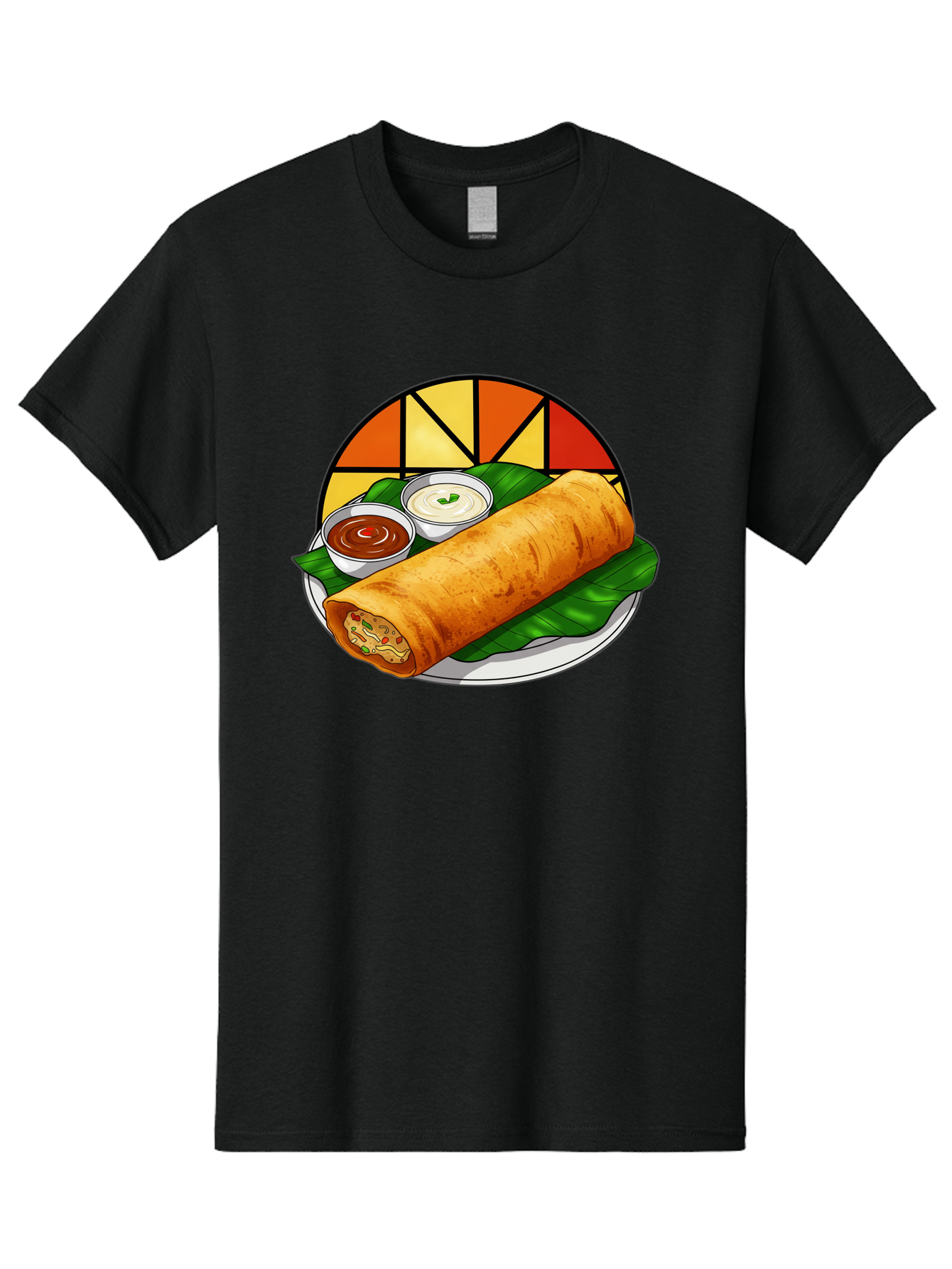 Masala-Dosa-14 Men'S Graphic Tee, 100% Cotton, Comfortable Casual Summer Wear, Machine Washable, South Indian Cuisine, Traditional Dosa, Masala Filling, Chutney, Sambar, Indian Breakfast, Fermented Rice Crepe, Delicious Meal, Baa975