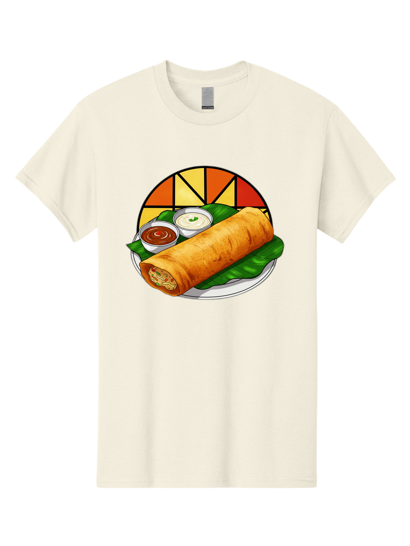 Masala-Dosa-14 Men'S Graphic Tee, 100% Cotton, Comfortable Casual Summer Wear, Machine Washable, South Indian Cuisine, Traditional Dosa, Masala Filling, Chutney, Sambar, Indian Breakfast, Fermented Rice Crepe, Delicious Meal, Baa975