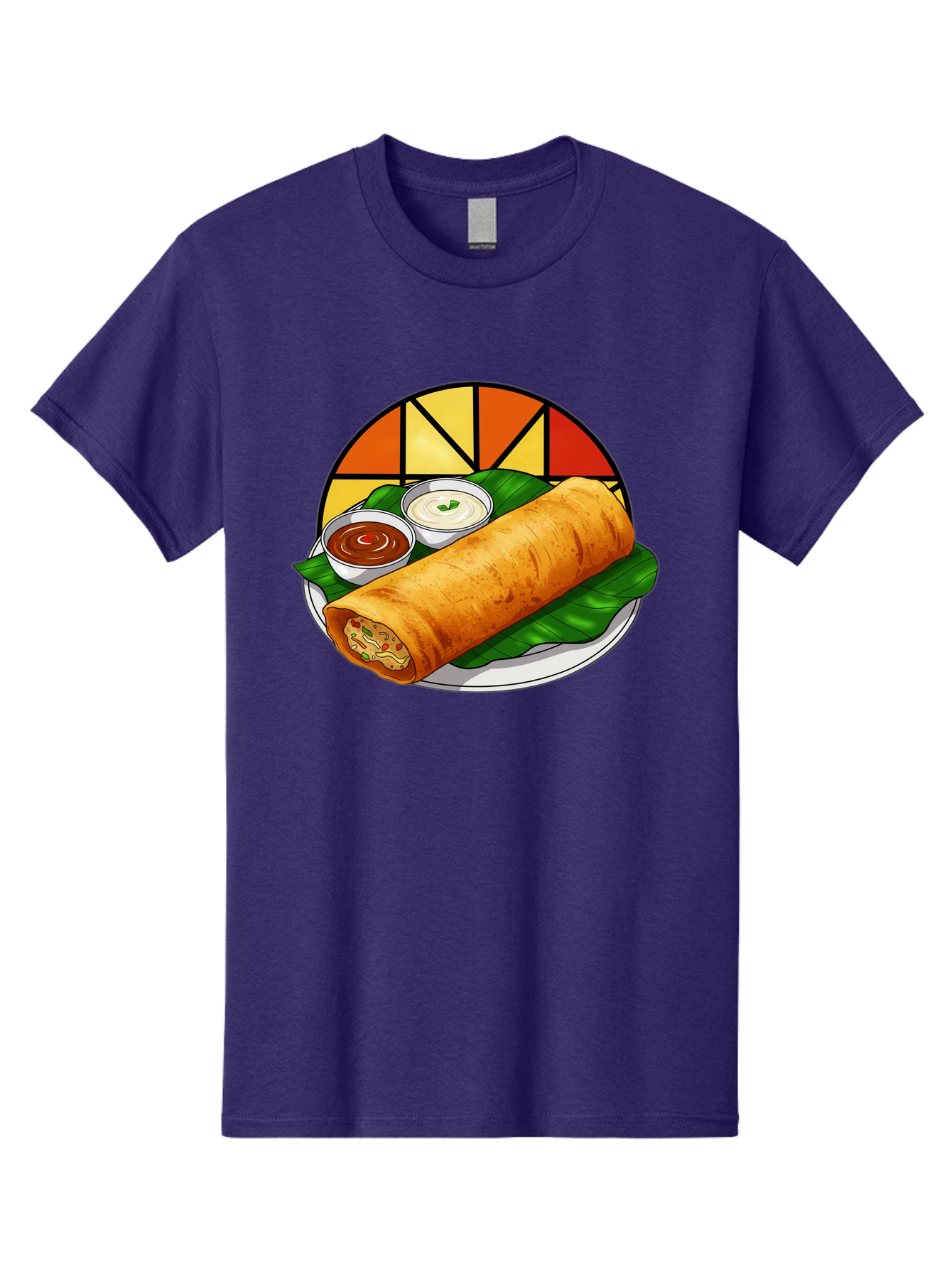 Masala-Dosa-14 Men'S Graphic Tee, 100% Cotton, Comfortable Casual Summer Wear, Machine Washable, South Indian Cuisine, Traditional Dosa, Masala Filling, Chutney, Sambar, Indian Breakfast, Fermented Rice Crepe, Delicious Meal, Baa975
