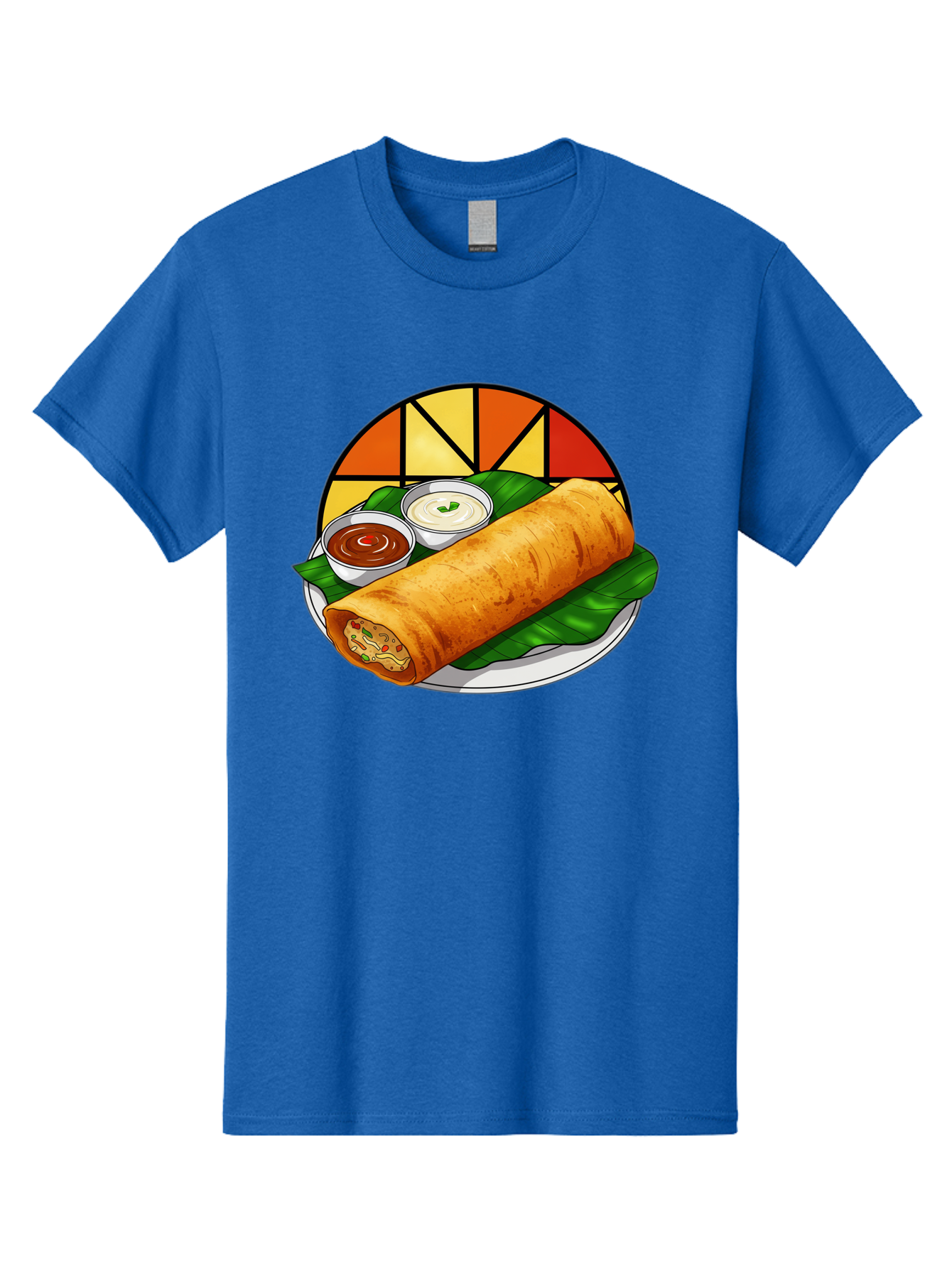 Masala-Dosa-14 Men'S Graphic Tee, 100% Cotton, Comfortable Casual Summer Wear, Machine Washable, South Indian Cuisine, Traditional Dosa, Masala Filling, Chutney, Sambar, Indian Breakfast, Fermented Rice Crepe, Delicious Meal, Baa975