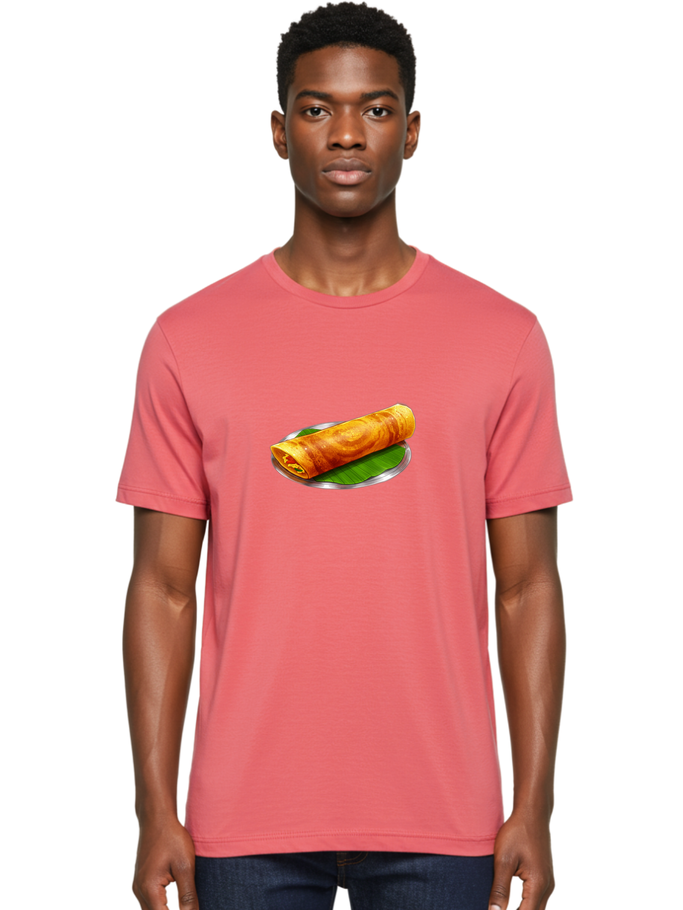Masala-Dosa-15 Men'S Graphic Tee, 100% Cotton, Comfortable Casual Summer Wear, Machine Washable, Indian Cuisine, South Indian Food, Crispy Dosa, Masala Filling, Traditional Breakfast, Street Food, Savory Crepe, Dosa Recipe, Indian Flatbread Baa976