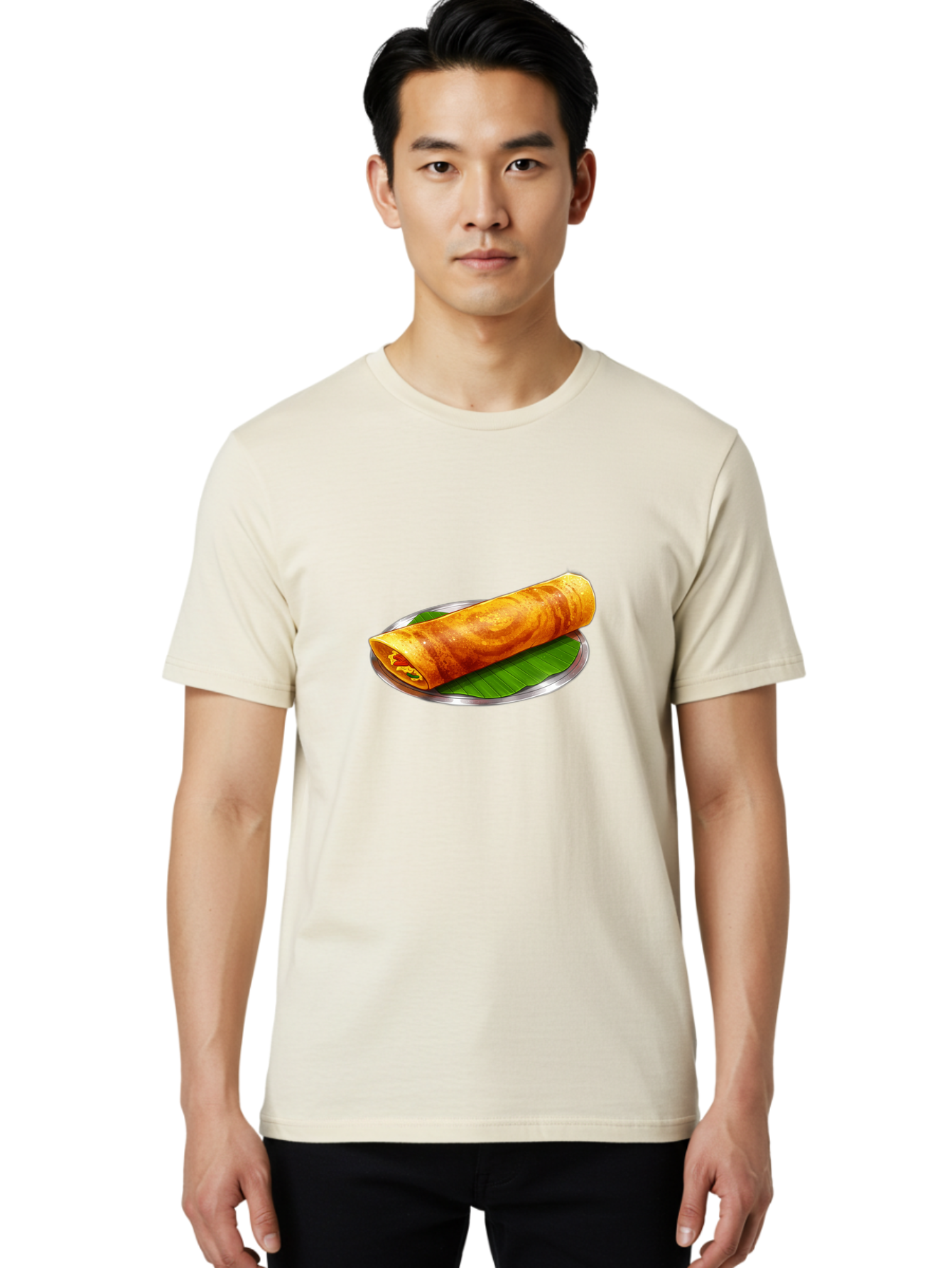 Masala-Dosa-15 Men'S Graphic Tee, 100% Cotton, Comfortable Casual Summer Wear, Machine Washable, Indian Cuisine, South Indian Food, Crispy Dosa, Masala Filling, Traditional Breakfast, Street Food, Savory Crepe, Dosa Recipe, Indian Flatbread Baa976