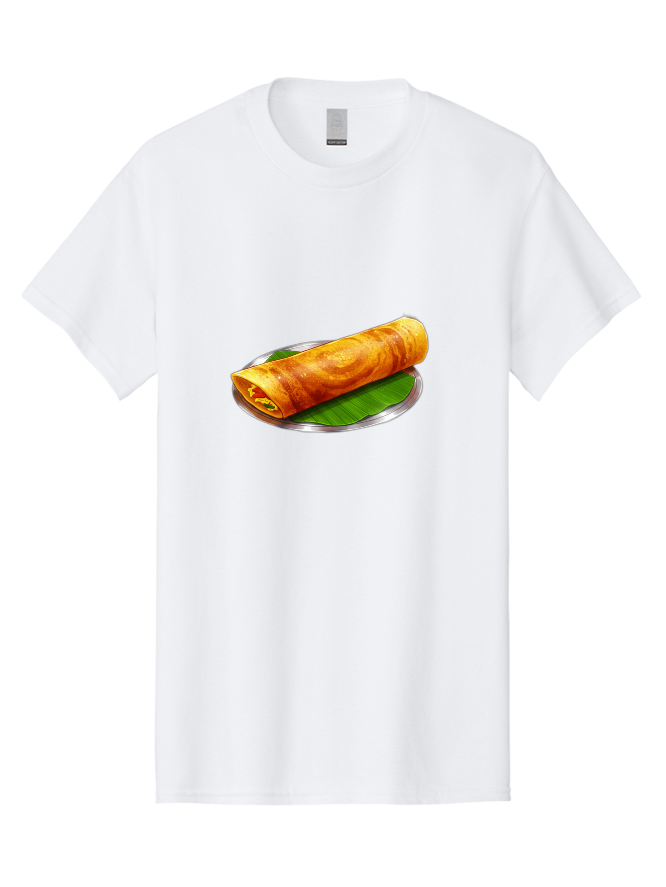 Masala-Dosa-15 Men'S Graphic Tee, 100% Cotton, Comfortable Casual Summer Wear, Machine Washable, Indian Cuisine, South Indian Food, Crispy Dosa, Masala Filling, Traditional Breakfast, Street Food, Savory Crepe, Dosa Recipe, Indian Flatbread Baa976