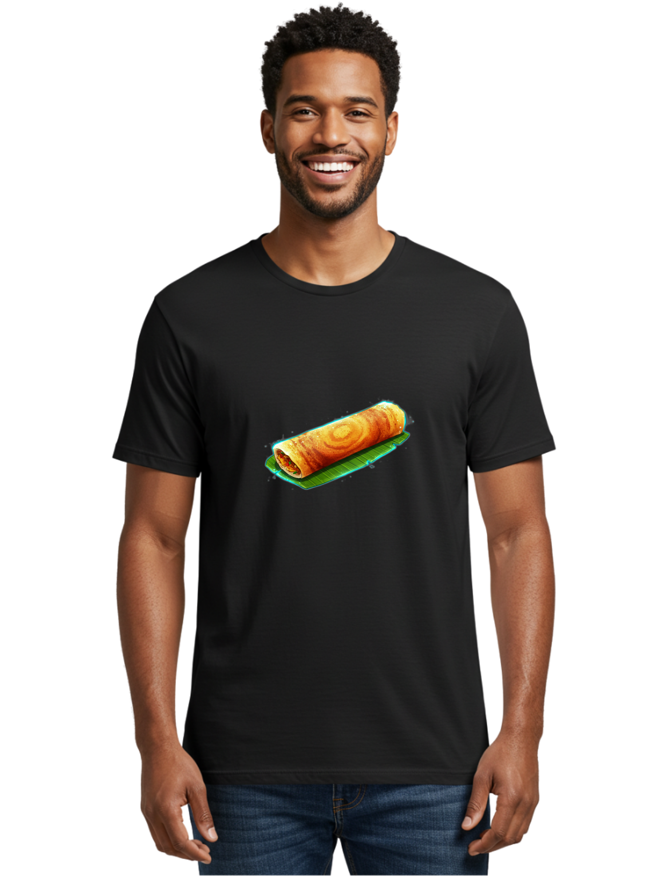 Masala-Dosa-16 Men'S Graphic Tee, 100% Cotton, Comfortable Casual Summer Wear, Machine Washable, South Indian Cuisine, Traditional Breakfast, Masala Dosa, Savory Crepe, Fermented Rice, Crispy Texture, Delicious Food, Indian Street Food Baa977