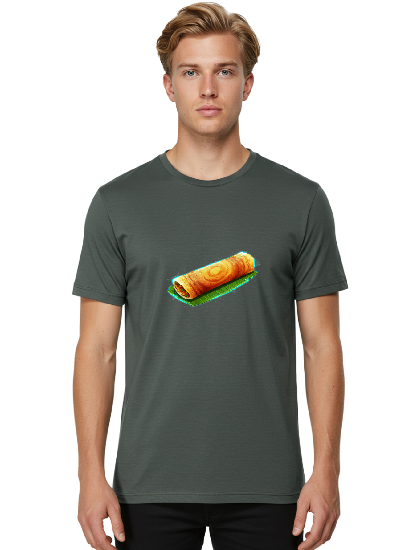 Masala-Dosa-16 Men'S Graphic Tee, 100% Cotton, Comfortable Casual Summer Wear, Machine Washable, South Indian Cuisine, Traditional Breakfast, Masala Dosa, Savory Crepe, Fermented Rice, Crispy Texture, Delicious Food, Indian Street Food Baa977