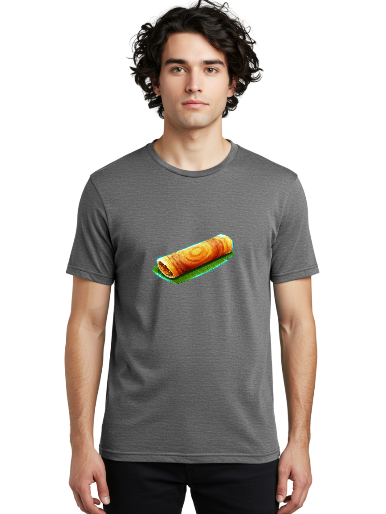 Masala-Dosa-16 Men'S Graphic Tee, 100% Cotton, Comfortable Casual Summer Wear, Machine Washable, South Indian Cuisine, Traditional Breakfast, Masala Dosa, Savory Crepe, Fermented Rice, Crispy Texture, Delicious Food, Indian Street Food Baa977