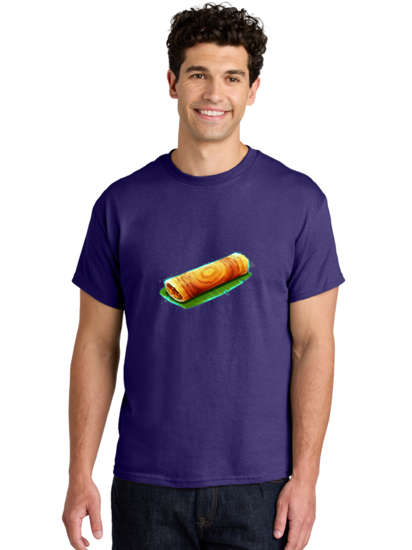 Masala-Dosa-16 Men'S Graphic Tee, 100% Cotton, Comfortable Casual Summer Wear, Machine Washable, South Indian Cuisine, Traditional Breakfast, Masala Dosa, Savory Crepe, Fermented Rice, Crispy Texture, Delicious Food, Indian Street Food Baa977