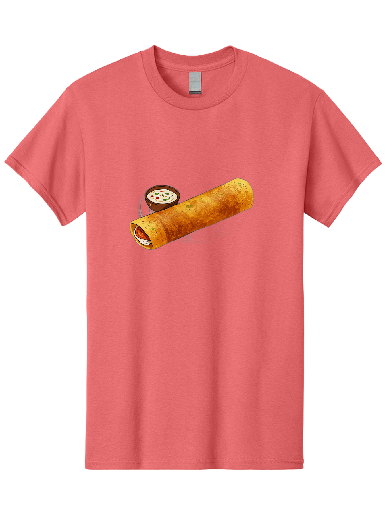Masala-Dosa-17 Men'S Graphic Tee, 100% Cotton, Comfortable Casual Summer Wear, Machine Washable, South Indian Cuisine, Masala Dosa, Crepe Filled With Spiced Potatoes, Chutney, Traditional Breakfast, Indian Food, Dosa Recipe, Spicy Filling, Baa978