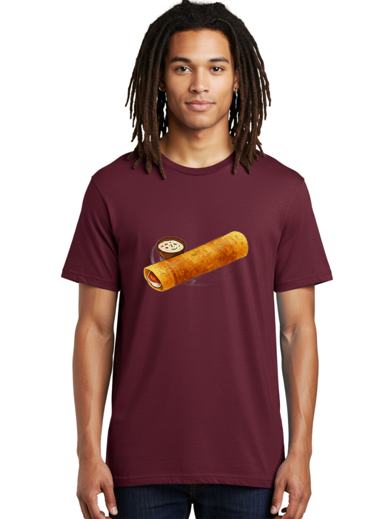Masala-Dosa-17 Men'S Graphic Tee, 100% Cotton, Comfortable Casual Summer Wear, Machine Washable, South Indian Cuisine, Masala Dosa, Crepe Filled With Spiced Potatoes, Chutney, Traditional Breakfast, Indian Food, Dosa Recipe, Spicy Filling, Baa978