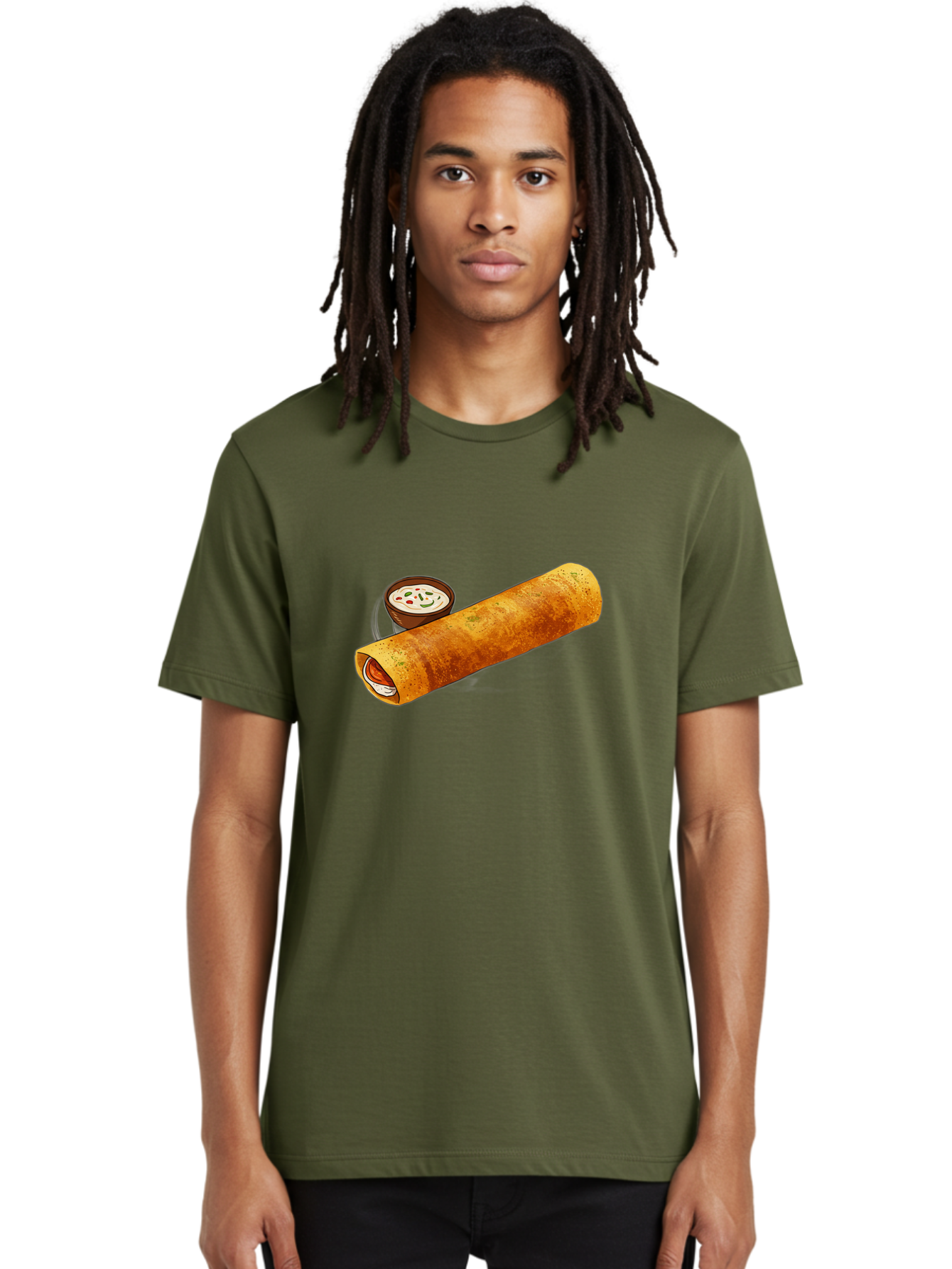 Masala-Dosa-17 Men'S Graphic Tee, 100% Cotton, Comfortable Casual Summer Wear, Machine Washable, South Indian Cuisine, Masala Dosa, Crepe Filled With Spiced Potatoes, Chutney, Traditional Breakfast, Indian Food, Dosa Recipe, Spicy Filling, Baa978