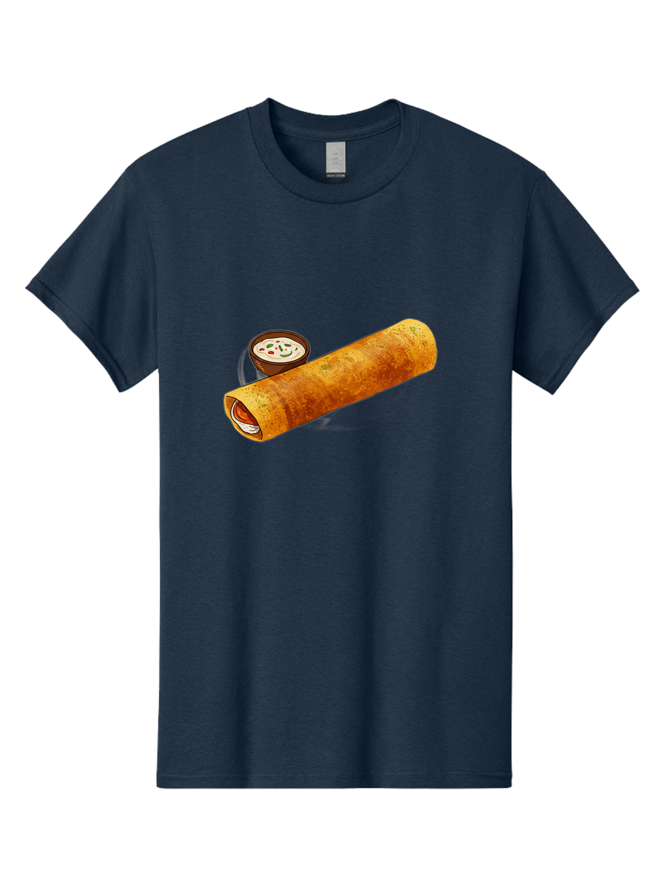 Masala-Dosa-17 Men'S Graphic Tee, 100% Cotton, Comfortable Casual Summer Wear, Machine Washable, South Indian Cuisine, Masala Dosa, Crepe Filled With Spiced Potatoes, Chutney, Traditional Breakfast, Indian Food, Dosa Recipe, Spicy Filling, Baa978