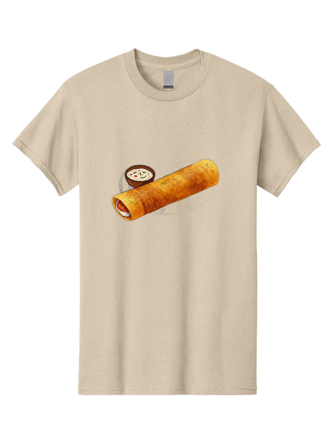 Masala-Dosa-17 Men'S Graphic Tee, 100% Cotton, Comfortable Casual Summer Wear, Machine Washable, South Indian Cuisine, Masala Dosa, Crepe Filled With Spiced Potatoes, Chutney, Traditional Breakfast, Indian Food, Dosa Recipe, Spicy Filling, Baa978