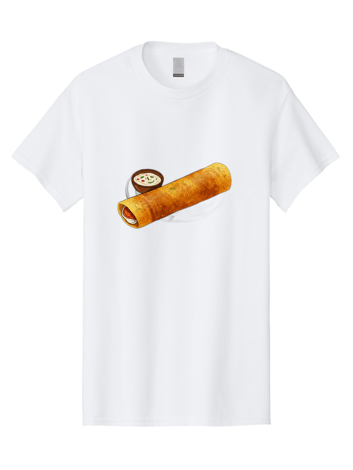 Masala-Dosa-17 Men'S Graphic Tee, 100% Cotton, Comfortable Casual Summer Wear, Machine Washable, South Indian Cuisine, Masala Dosa, Crepe Filled With Spiced Potatoes, Chutney, Traditional Breakfast, Indian Food, Dosa Recipe, Spicy Filling, Baa978