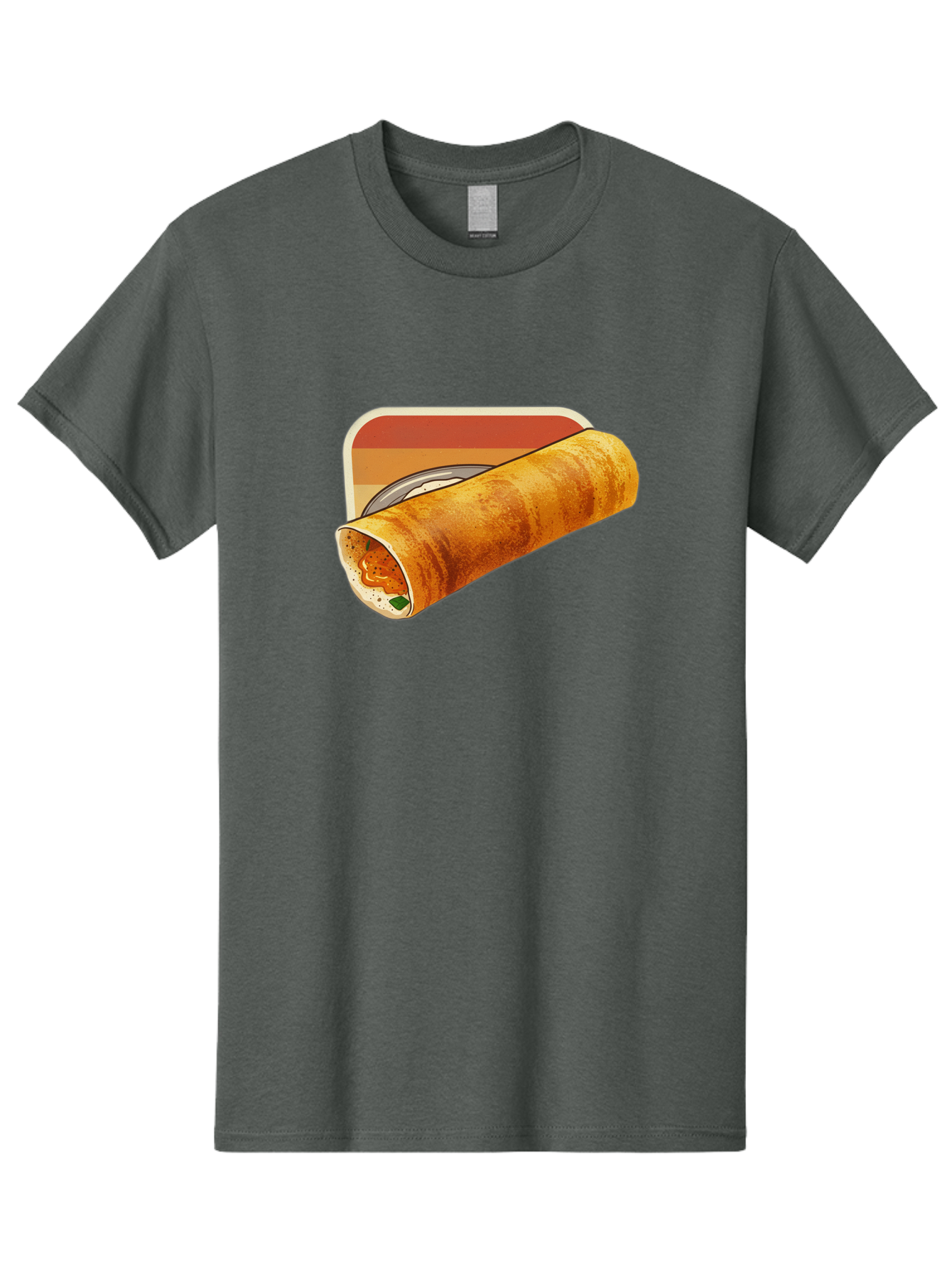 Masala-Dosa-18 Men'S Graphic Tee, 100% Cotton, Comfortable Casual Summer Wear, Machine Washable, South Indian Cuisine, Dosa Recipe, Indian Street Food, Rolled Dosa, Savory Crepe, Spicy Filling, Traditional Breakfast Baa979