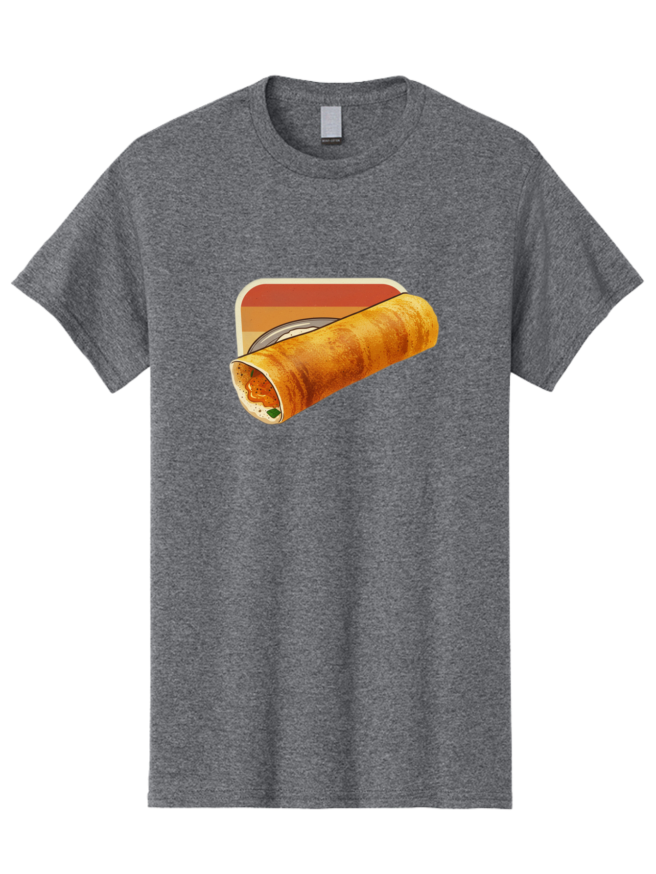 Masala-Dosa-18 Men'S Graphic Tee, 100% Cotton, Comfortable Casual Summer Wear, Machine Washable, South Indian Cuisine, Dosa Recipe, Indian Street Food, Rolled Dosa, Savory Crepe, Spicy Filling, Traditional Breakfast Baa979
