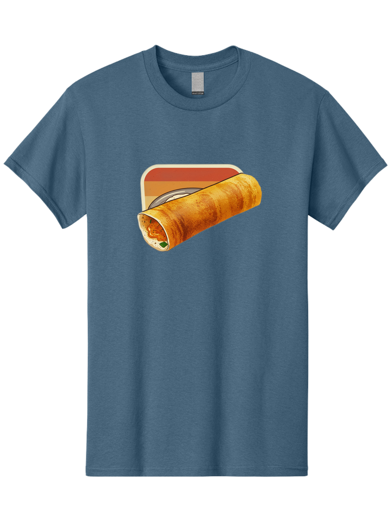 Masala-Dosa-18 Men'S Graphic Tee, 100% Cotton, Comfortable Casual Summer Wear, Machine Washable, South Indian Cuisine, Dosa Recipe, Indian Street Food, Rolled Dosa, Savory Crepe, Spicy Filling, Traditional Breakfast Baa979