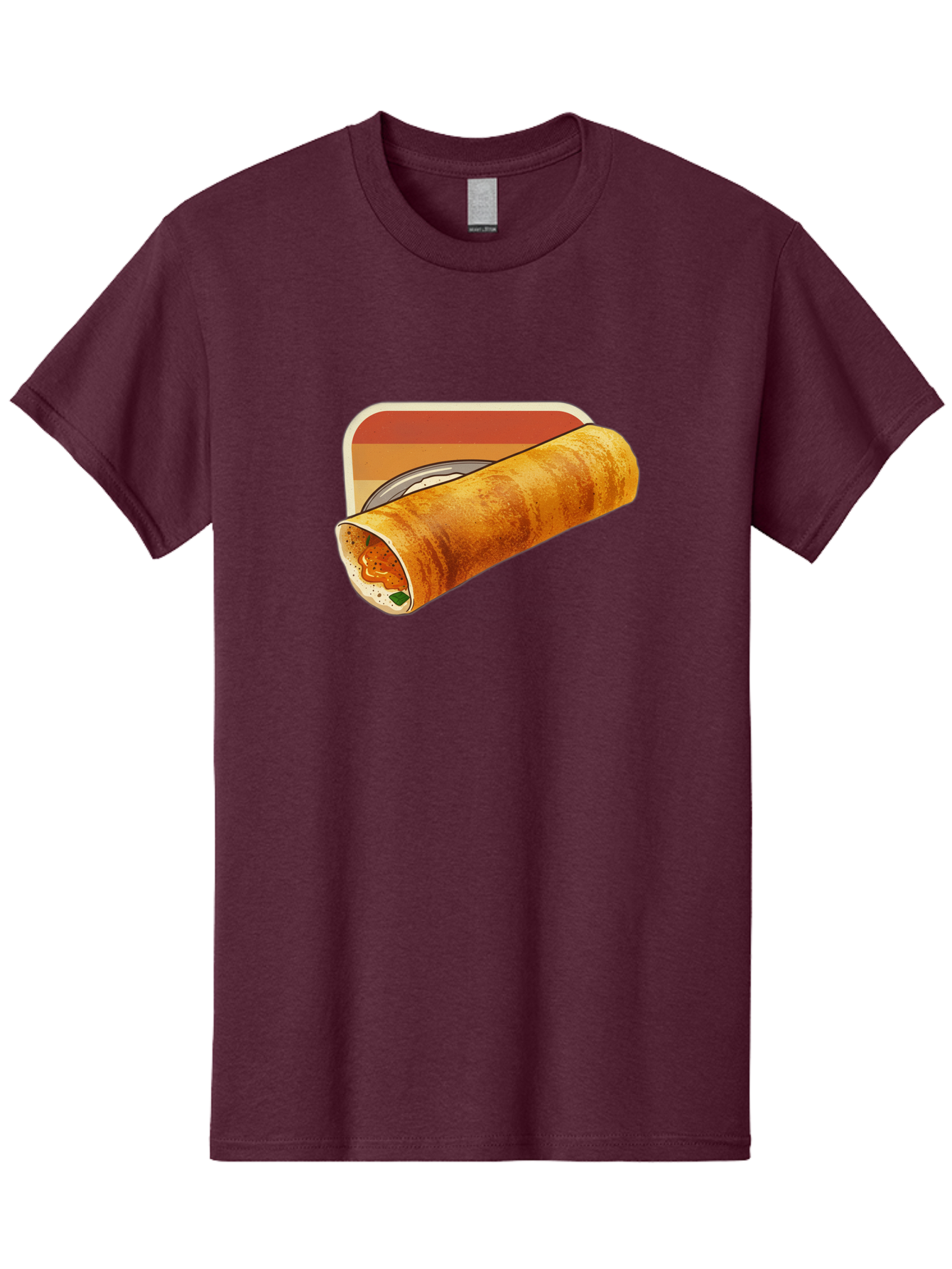 Masala-Dosa-18 Men'S Graphic Tee, 100% Cotton, Comfortable Casual Summer Wear, Machine Washable, South Indian Cuisine, Dosa Recipe, Indian Street Food, Rolled Dosa, Savory Crepe, Spicy Filling, Traditional Breakfast Baa979