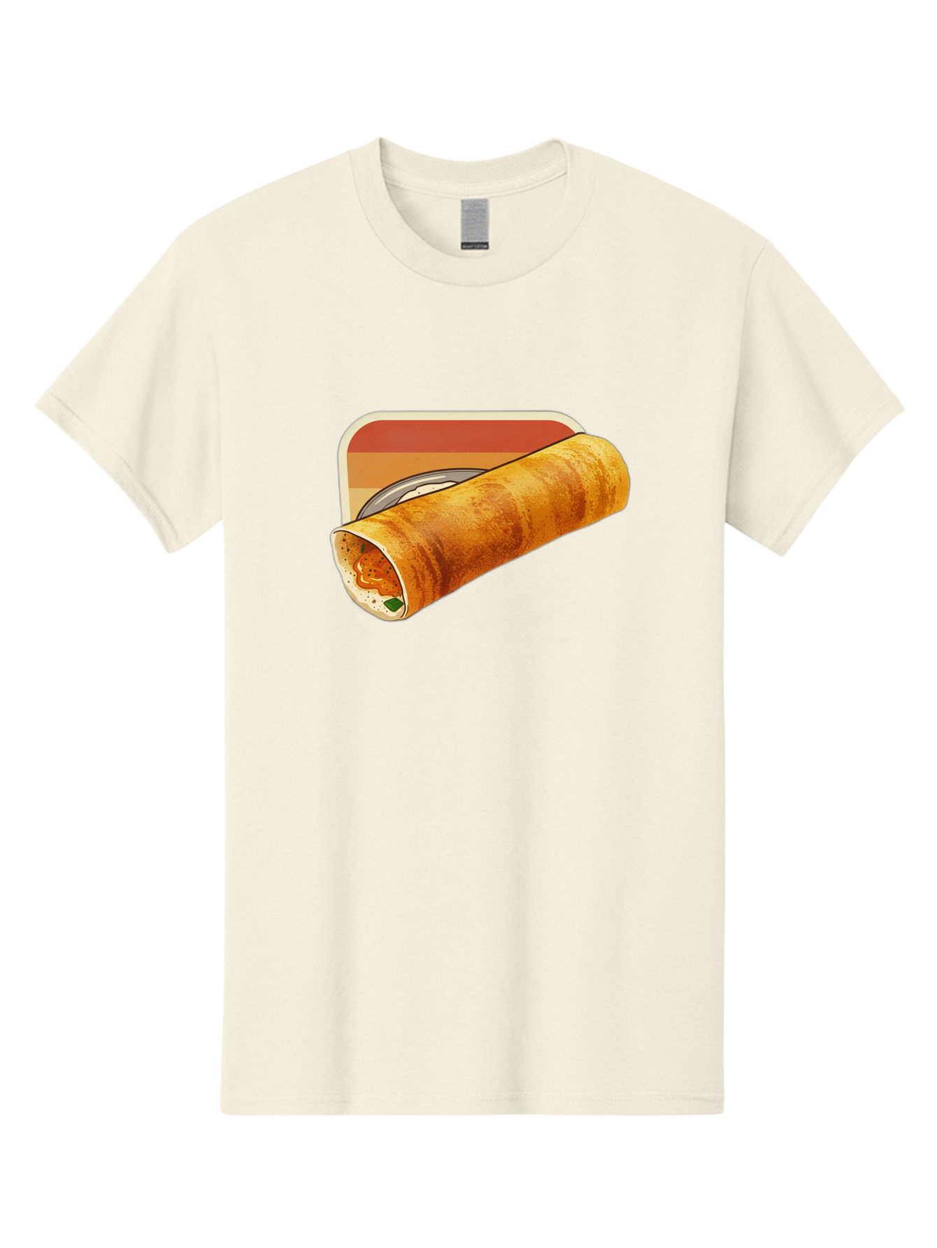 Masala-Dosa-18 Men'S Graphic Tee, 100% Cotton, Comfortable Casual Summer Wear, Machine Washable, South Indian Cuisine, Dosa Recipe, Indian Street Food, Rolled Dosa, Savory Crepe, Spicy Filling, Traditional Breakfast Baa979