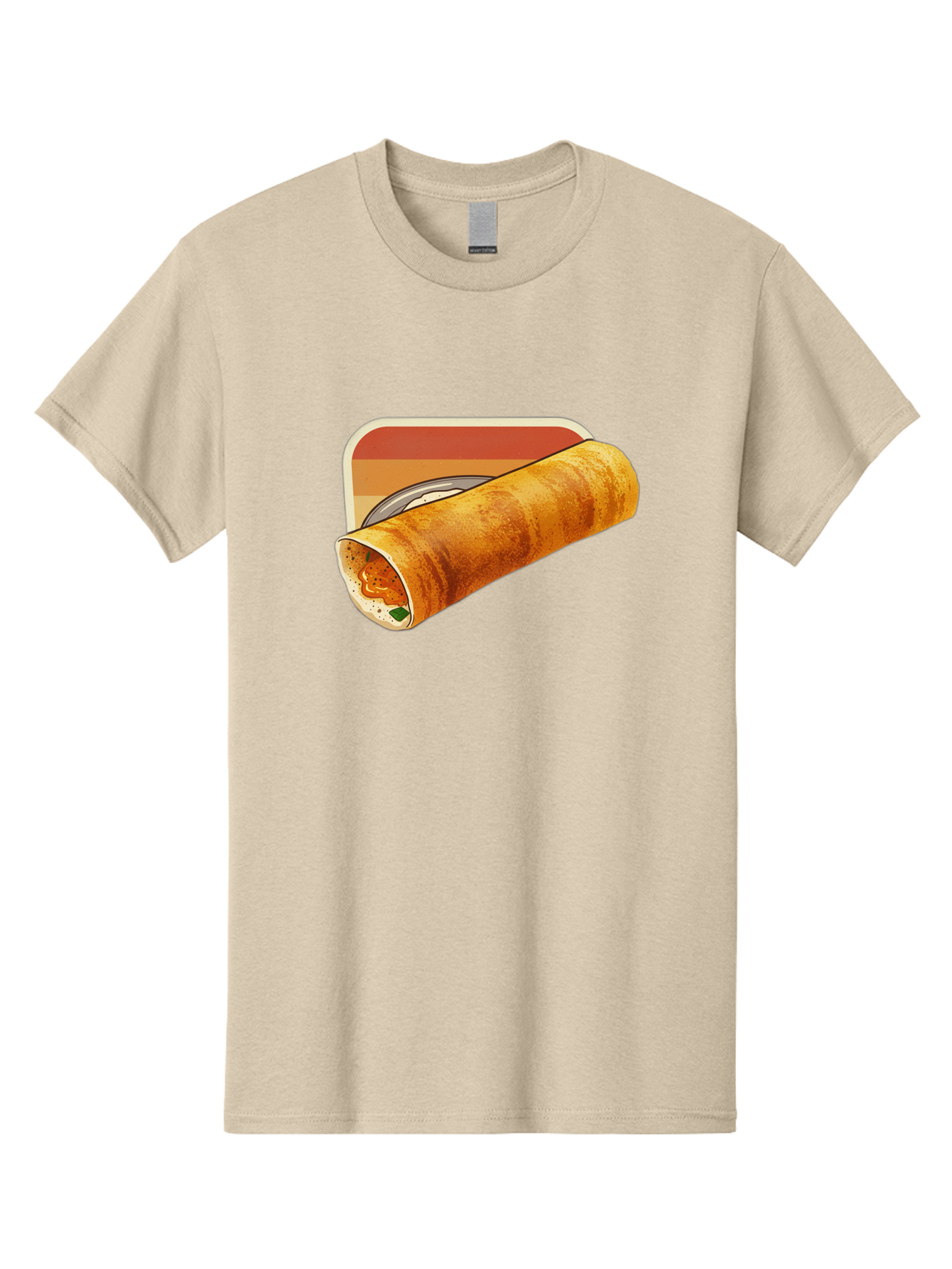 Masala-Dosa-18 Men'S Graphic Tee, 100% Cotton, Comfortable Casual Summer Wear, Machine Washable, South Indian Cuisine, Dosa Recipe, Indian Street Food, Rolled Dosa, Savory Crepe, Spicy Filling, Traditional Breakfast Baa979