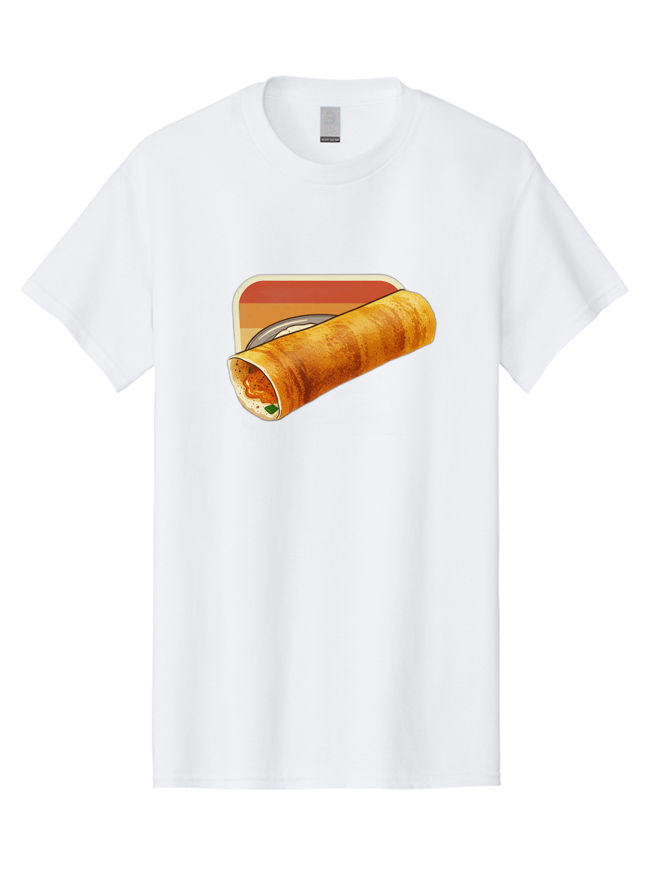 Masala-Dosa-18 Men'S Graphic Tee, 100% Cotton, Comfortable Casual Summer Wear, Machine Washable, South Indian Cuisine, Dosa Recipe, Indian Street Food, Rolled Dosa, Savory Crepe, Spicy Filling, Traditional Breakfast Baa979