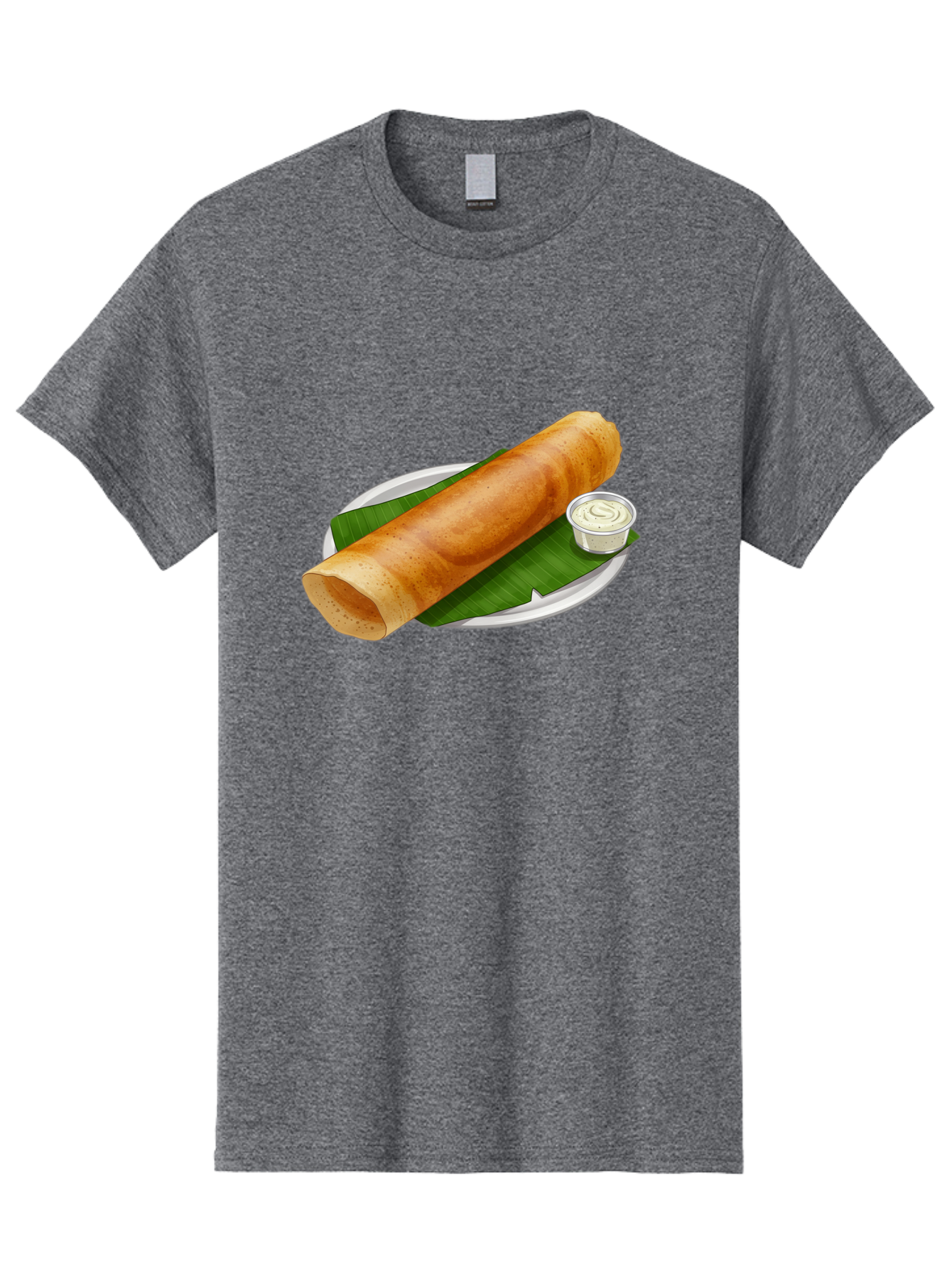 Masala-Dosa-8 Men'S Graphic Tee, 100% Cotton, Comfortable Casual Summer Wear, Machine Washable, South Indian Cuisine, Fermented Rice Crepe, Traditional Breakfast, Dosa With Chutney, Indian Street Food, Savory Crepes, Baa986