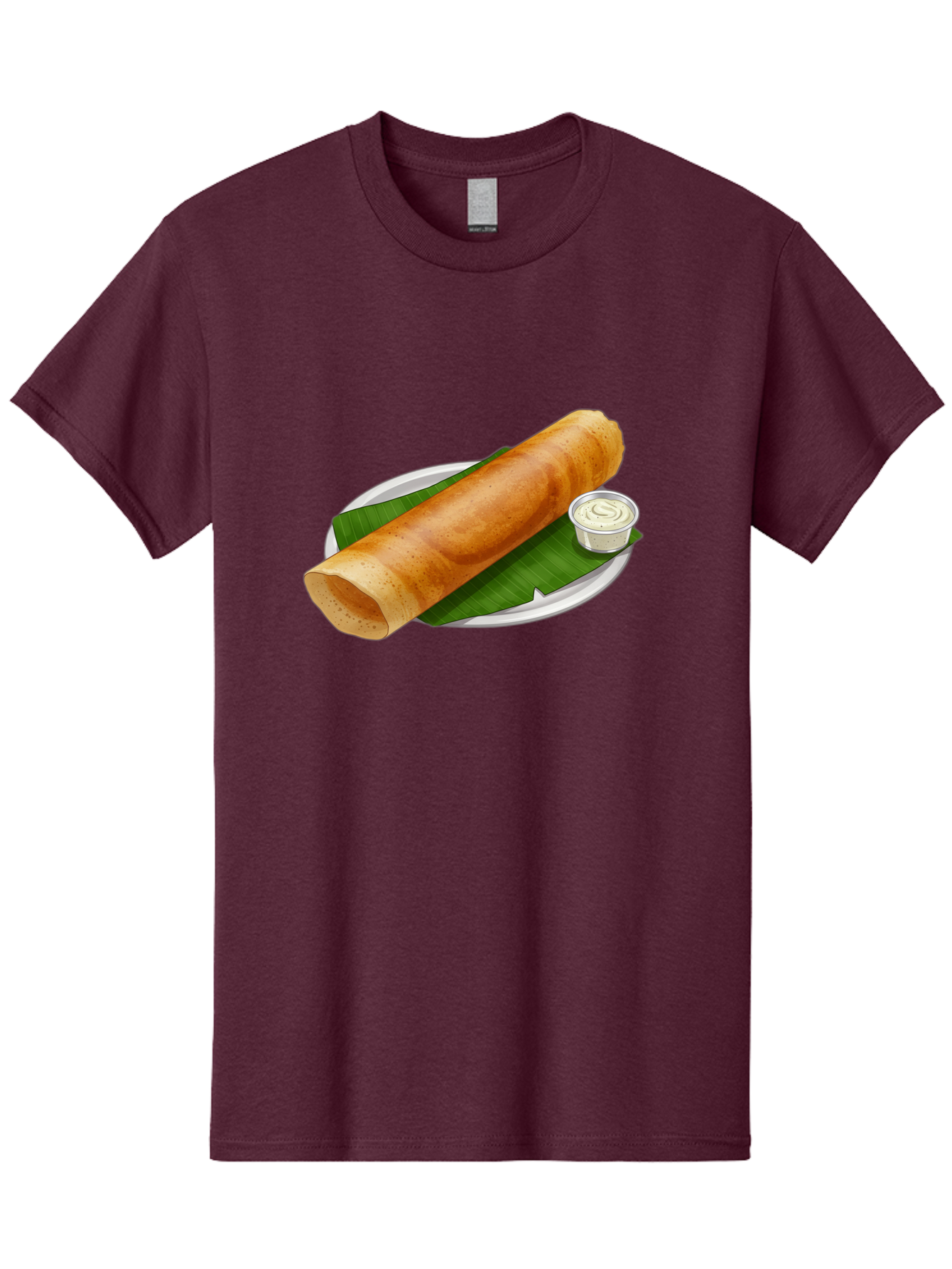 Masala-Dosa-8 Men'S Graphic Tee, 100% Cotton, Comfortable Casual Summer Wear, Machine Washable, South Indian Cuisine, Fermented Rice Crepe, Traditional Breakfast, Dosa With Chutney, Indian Street Food, Savory Crepes, Baa986