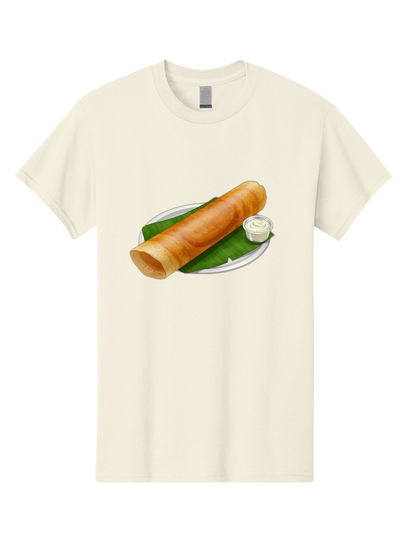 Masala-Dosa-8 Men'S Graphic Tee, 100% Cotton, Comfortable Casual Summer Wear, Machine Washable, South Indian Cuisine, Fermented Rice Crepe, Traditional Breakfast, Dosa With Chutney, Indian Street Food, Savory Crepes, Baa986
