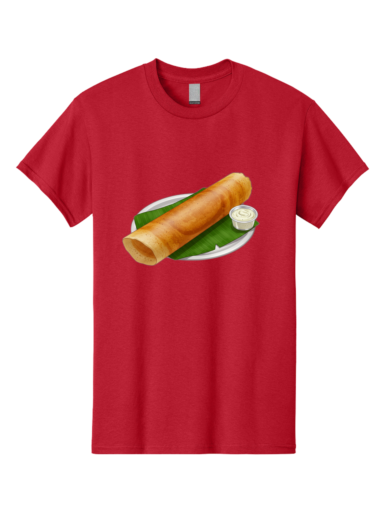 Masala-Dosa-8 Men'S Graphic Tee, 100% Cotton, Comfortable Casual Summer Wear, Machine Washable, South Indian Cuisine, Fermented Rice Crepe, Traditional Breakfast, Dosa With Chutney, Indian Street Food, Savory Crepes, Baa986