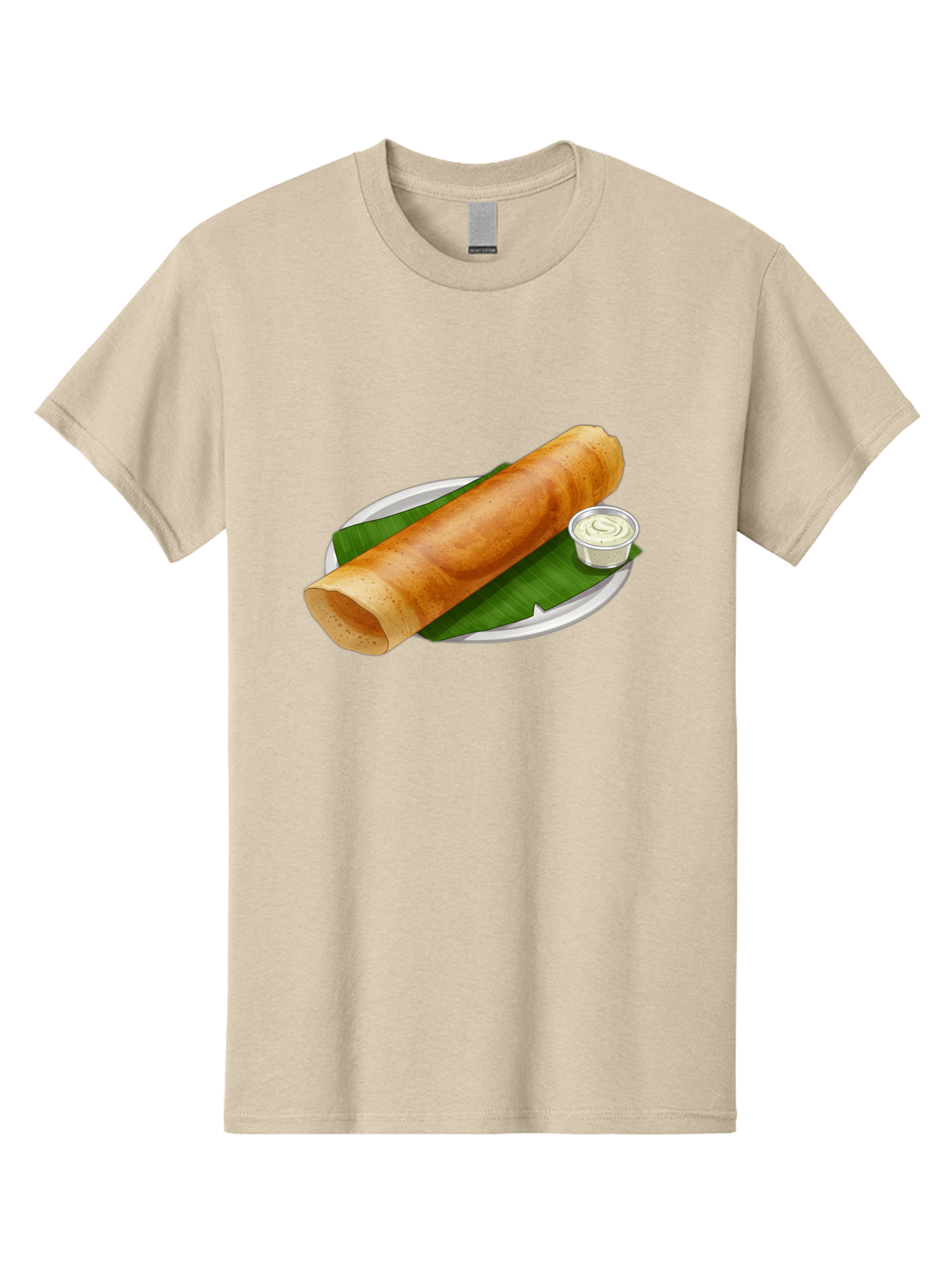 Masala-Dosa-8 Men'S Graphic Tee, 100% Cotton, Comfortable Casual Summer Wear, Machine Washable, South Indian Cuisine, Fermented Rice Crepe, Traditional Breakfast, Dosa With Chutney, Indian Street Food, Savory Crepes, Baa986