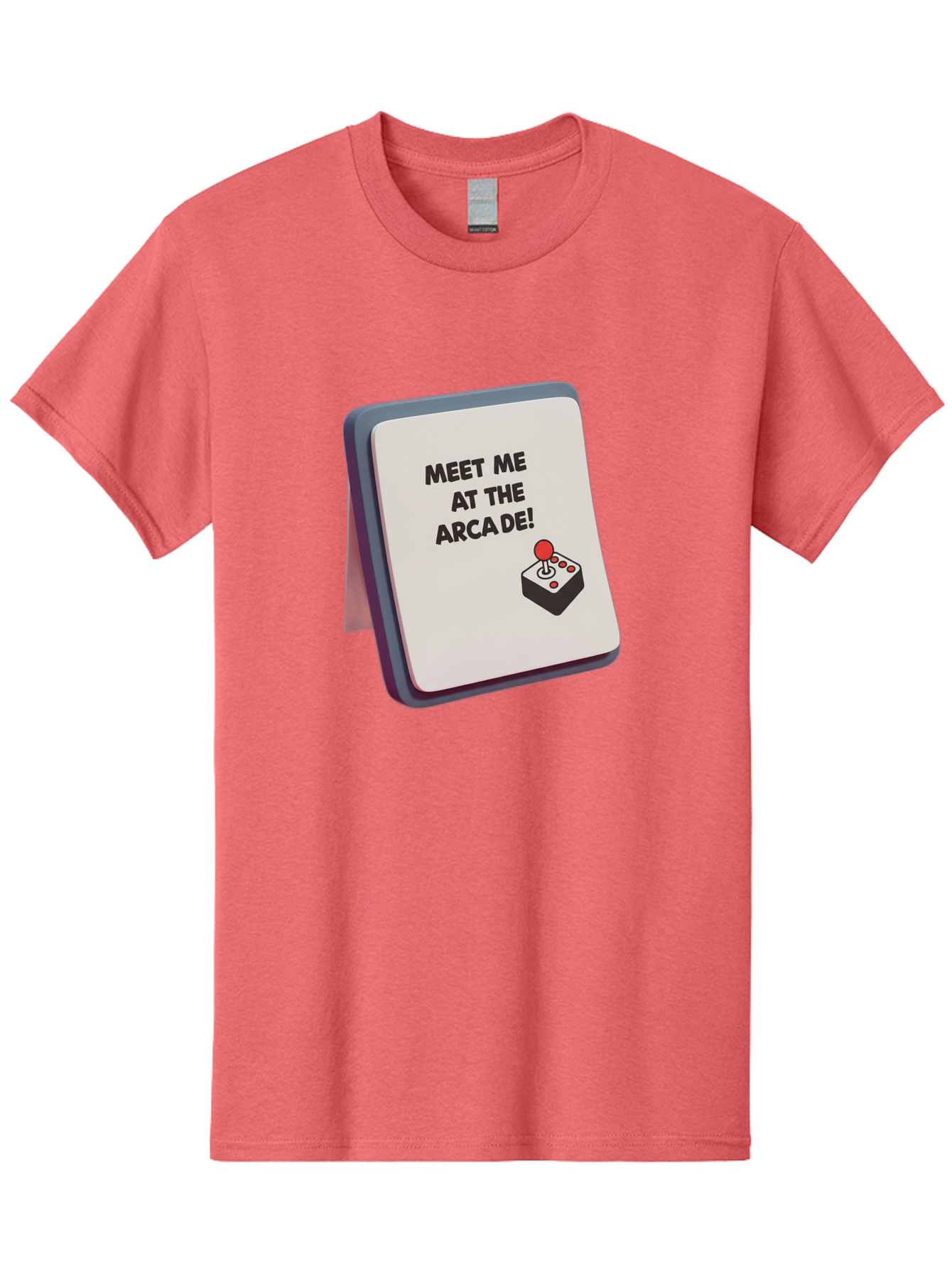 Meet-Me-At-The-Arcade Men'S Graphic Tee, 100% Cotton, Comfortable Casual Summer Wear, Machine Washable, Arcade Invitation, Vintage Video Games, Retro Gaming, Nostalgic Fun, Gaming Culture, Joystick Graphics, Classic Arcade Vibes, Baa998