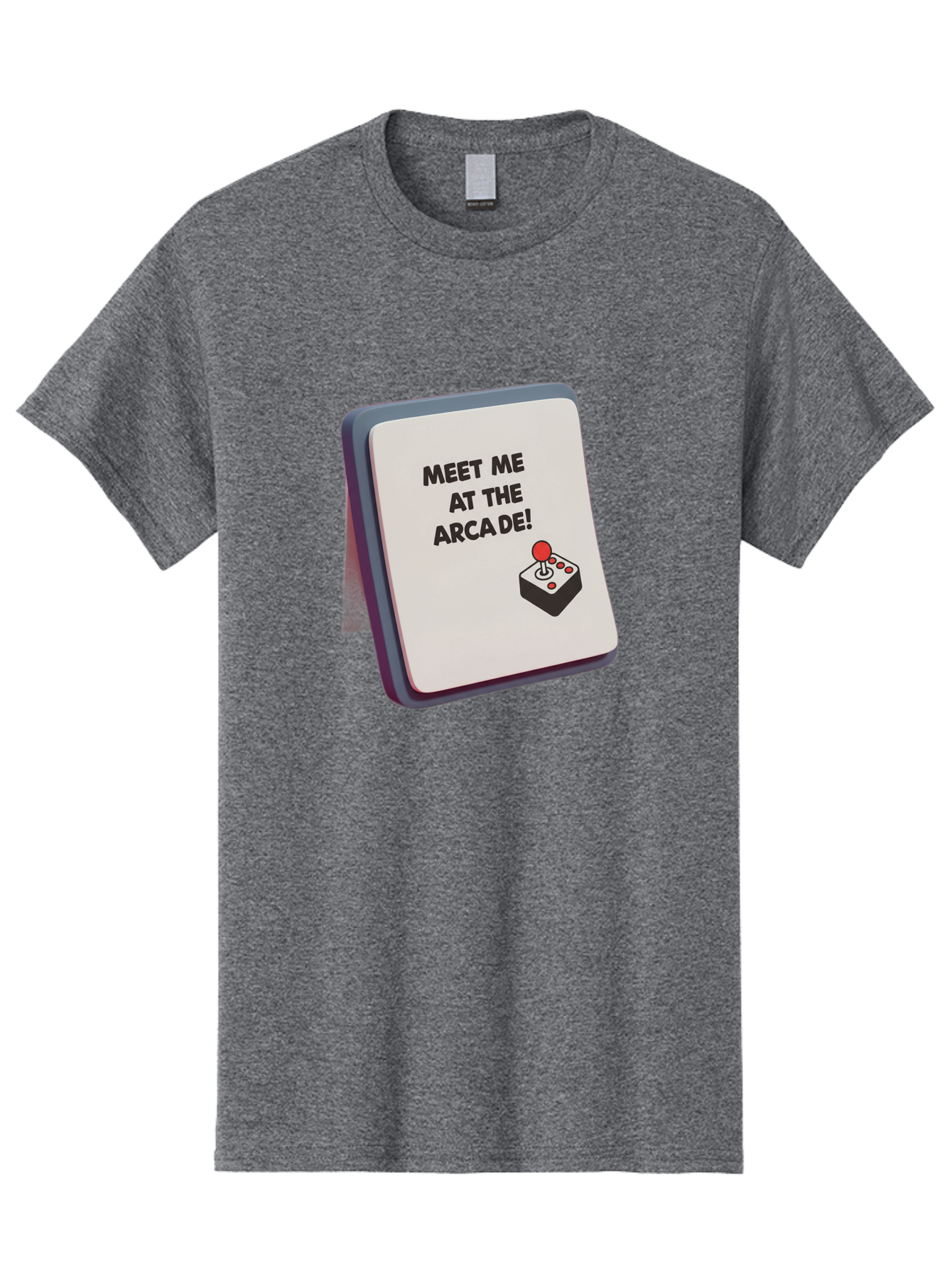Meet-Me-At-The-Arcade Men'S Graphic Tee, 100% Cotton, Comfortable Casual Summer Wear, Machine Washable, Arcade Invitation, Vintage Video Games, Retro Gaming, Nostalgic Fun, Gaming Culture, Joystick Graphics, Classic Arcade Vibes, Baa998