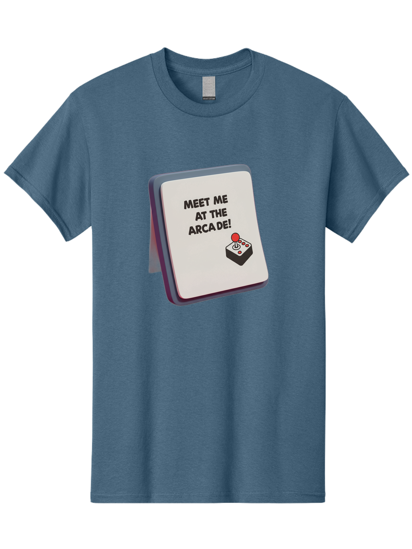 Meet-Me-At-The-Arcade Men'S Graphic Tee, 100% Cotton, Comfortable Casual Summer Wear, Machine Washable, Arcade Invitation, Vintage Video Games, Retro Gaming, Nostalgic Fun, Gaming Culture, Joystick Graphics, Classic Arcade Vibes, Baa998