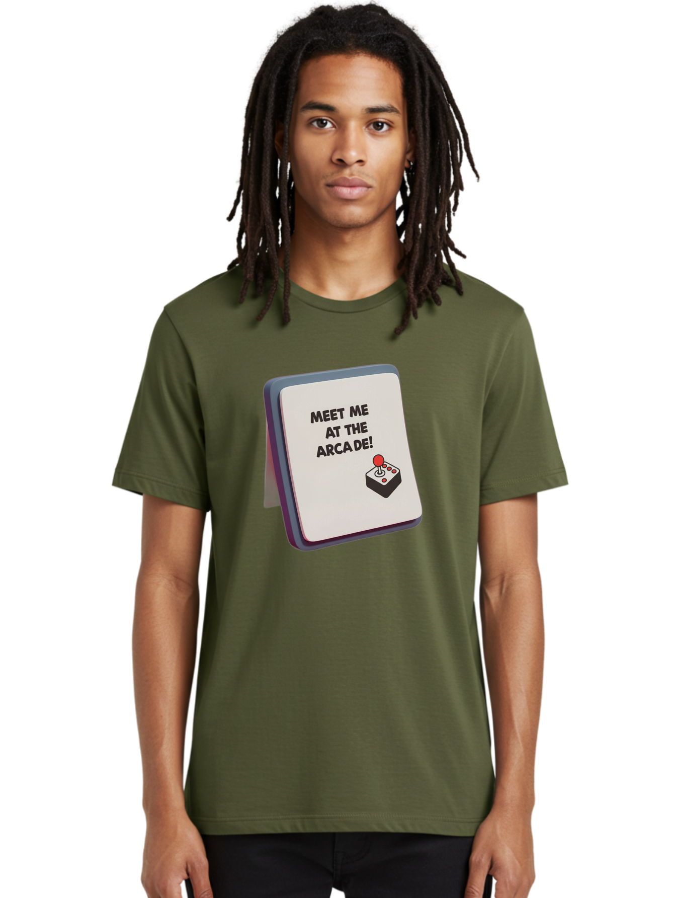 Meet-Me-At-The-Arcade Men'S Graphic Tee, 100% Cotton, Comfortable Casual Summer Wear, Machine Washable, Arcade Invitation, Vintage Video Games, Retro Gaming, Nostalgic Fun, Gaming Culture, Joystick Graphics, Classic Arcade Vibes, Baa998