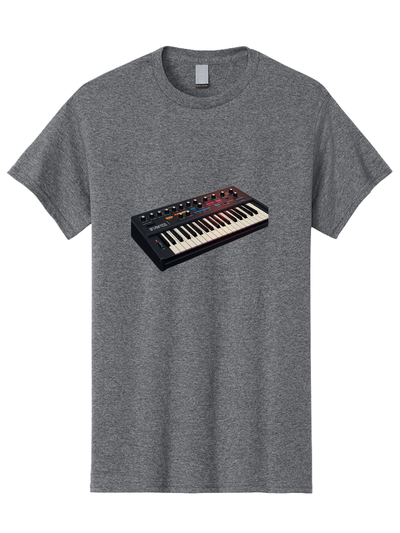 Minimoog-Synthesizer Men'S Graphic Tee, 100% Cotton, Comfortable Casual Summer Wear, Machine Washable, Minimoog Synthesizer, Vintage Keyboard, Analog Sound, Music Production, Electronic Music, Sound Design, Music Equipment, Bab011