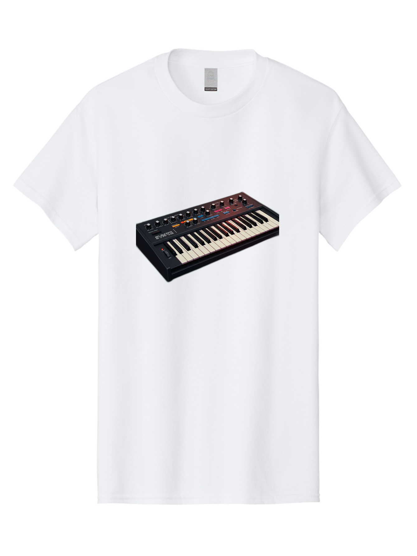 Minimoog-Synthesizer Men'S Graphic Tee, 100% Cotton, Comfortable Casual Summer Wear, Machine Washable, Minimoog Synthesizer, Vintage Keyboard, Analog Sound, Music Production, Electronic Music, Sound Design, Music Equipment, Bab011