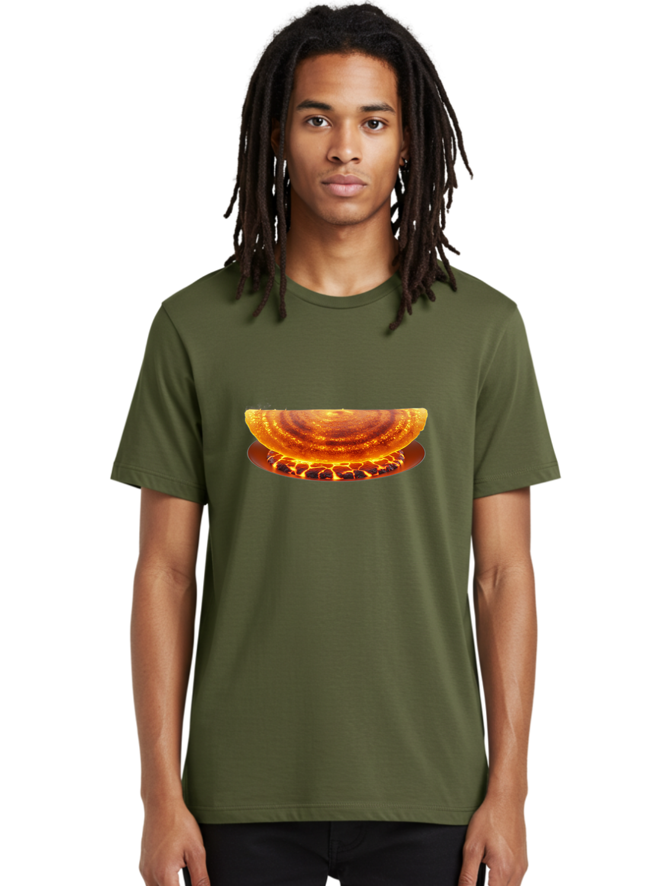 Molten-Lava-Bowl Men'S Graphic Tee, 100% Cotton, Comfortable Casual Summer Wear, Machine Washable, Lava Bowl, Fiery Design, Volcanic Effect, Molten Texture, Burning Flames, Fiery Art, Glowing Embers, Intense Heat, Dramatic Display Bab016