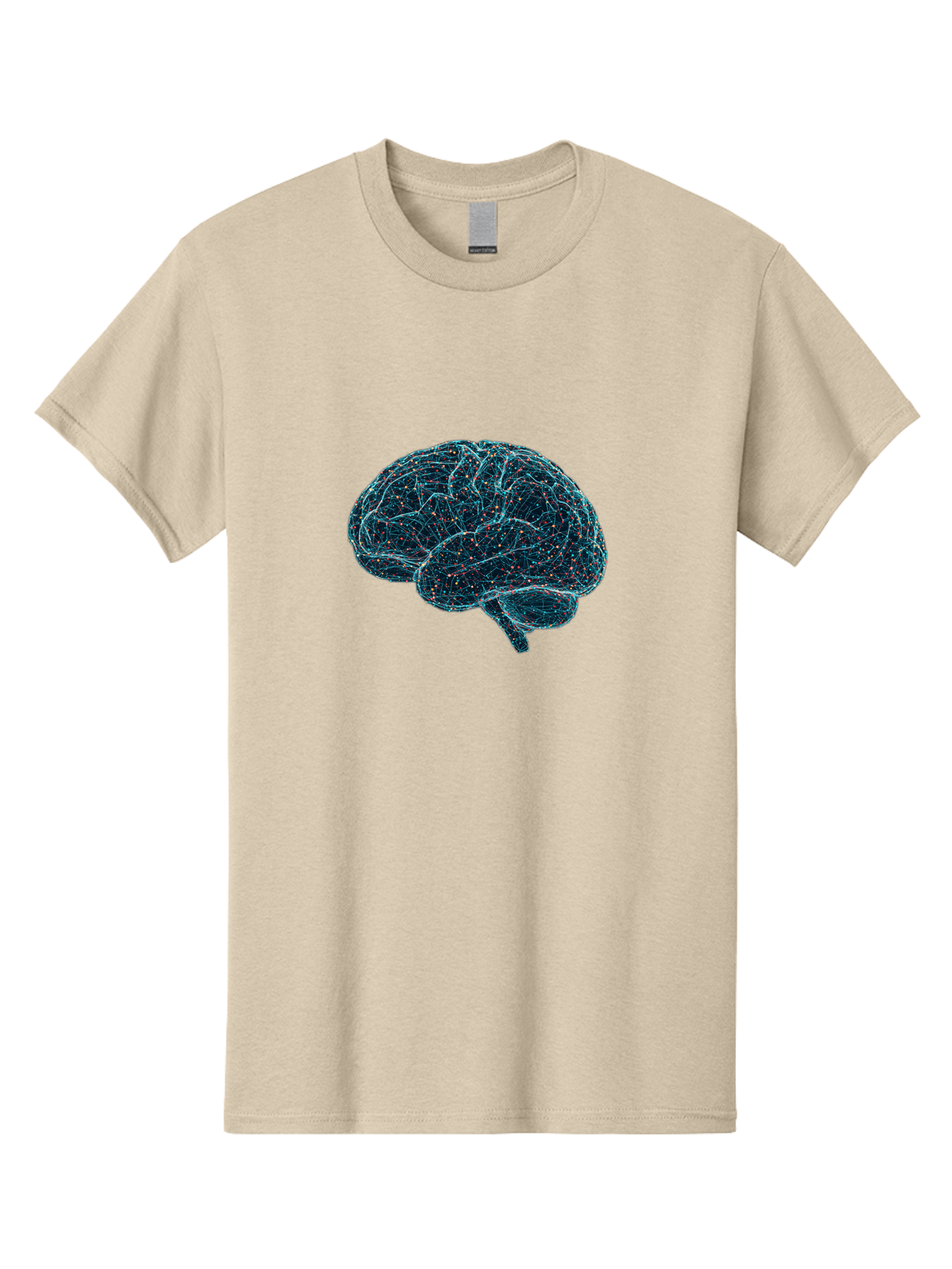 Network-Brain Men'S Graphic Tee, 100% Cotton, Comfortable Casual Summer Wear, Machine Washable, Human Brain, Neurological Connections, Complex Neural Networks, Futuristic Illustration, Science Fiction, Cognitive Function, Brain Activity, Bab031