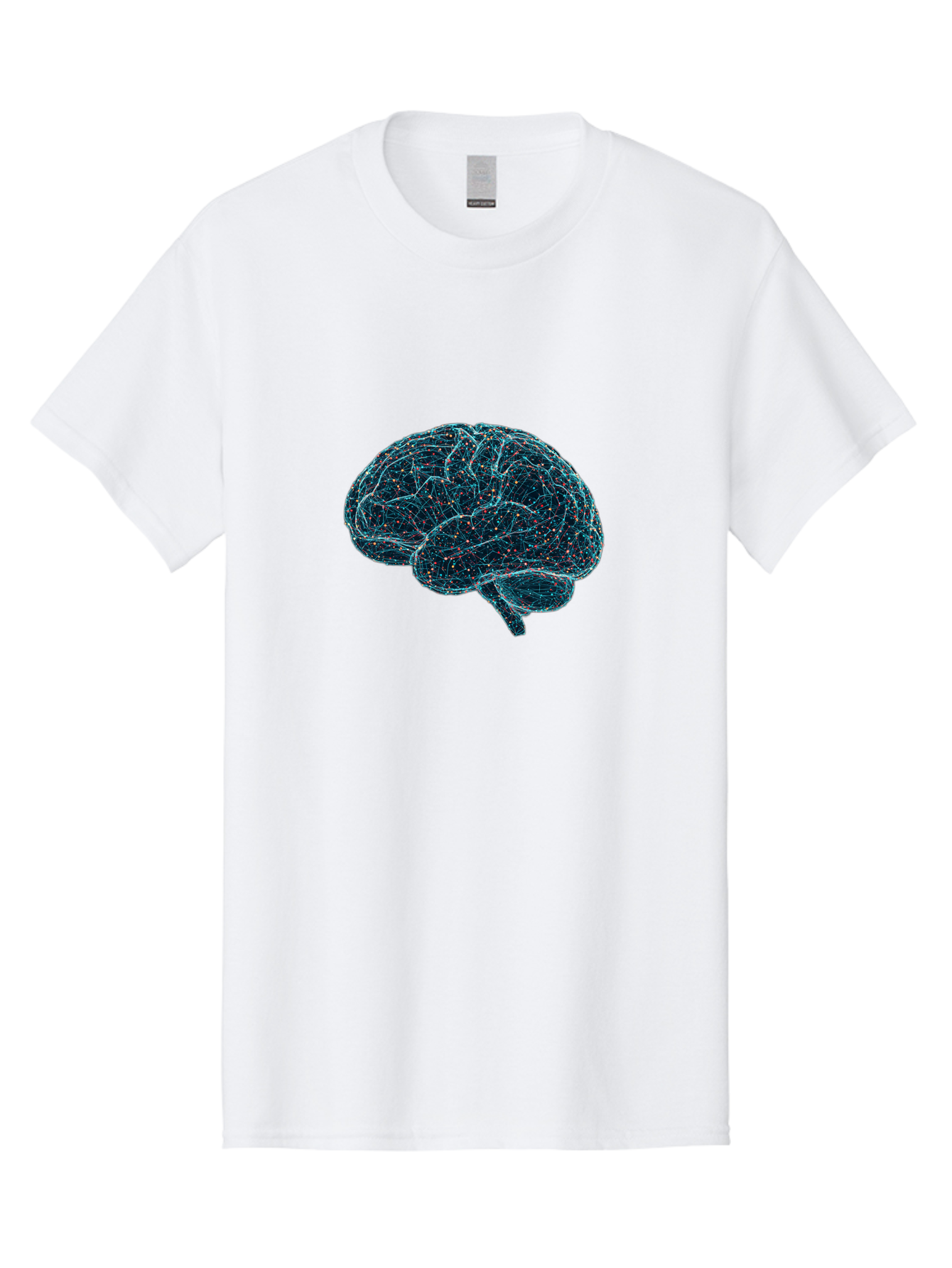 Network-Brain Men'S Graphic Tee, 100% Cotton, Comfortable Casual Summer Wear, Machine Washable, Human Brain, Neurological Connections, Complex Neural Networks, Futuristic Illustration, Science Fiction, Cognitive Function, Brain Activity, Bab031