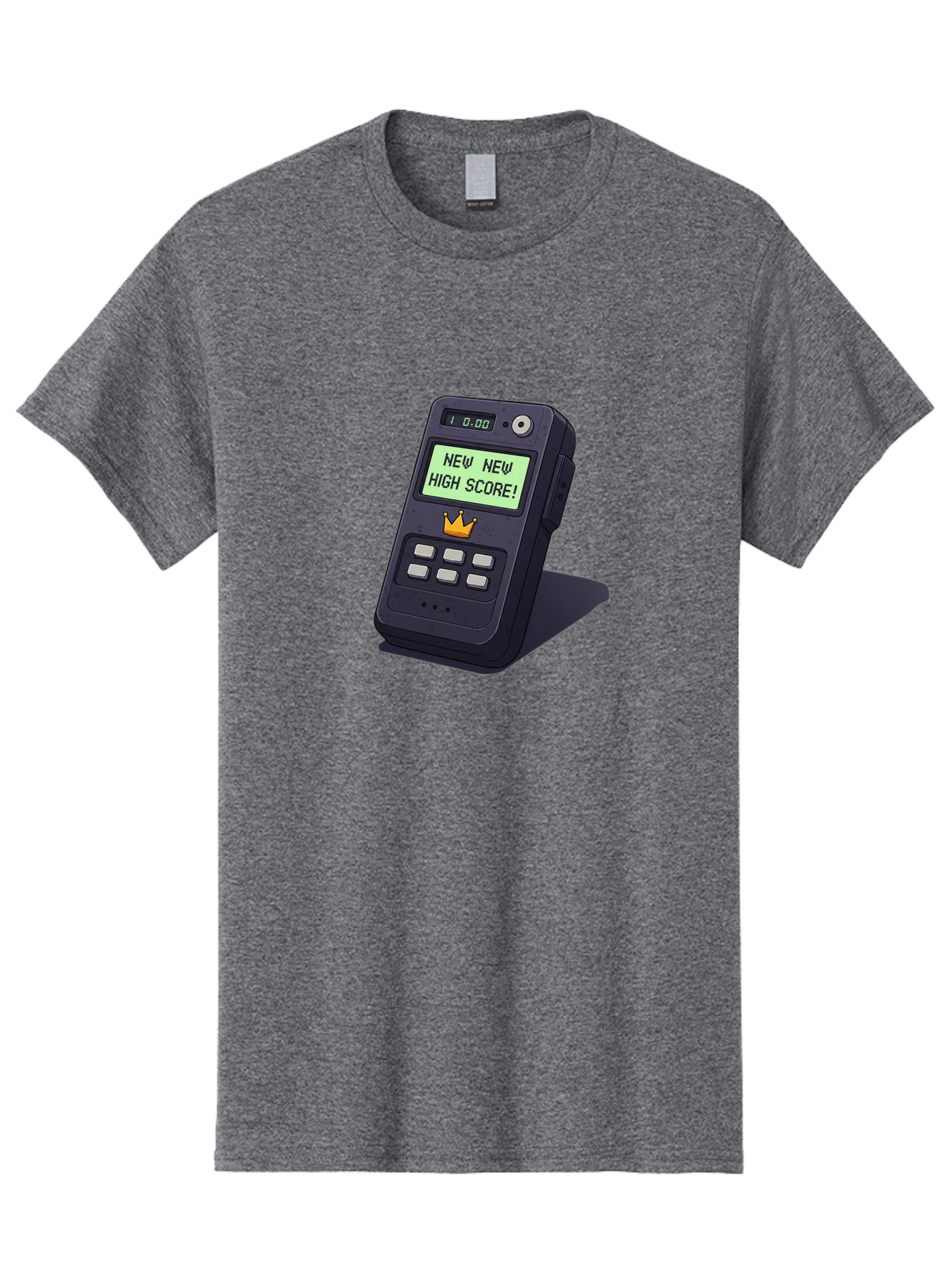 New-New-High-Score Men'S Graphic Tee, 100% Cotton, Comfortable Casual Summer Wear, Machine Washable, Retro Game Console, Vintage Video Game, High Score Alert, Nostalgic Gaming, Classic Arcade, Pixel Art, Electronic Device, Retro Technology, Bab032