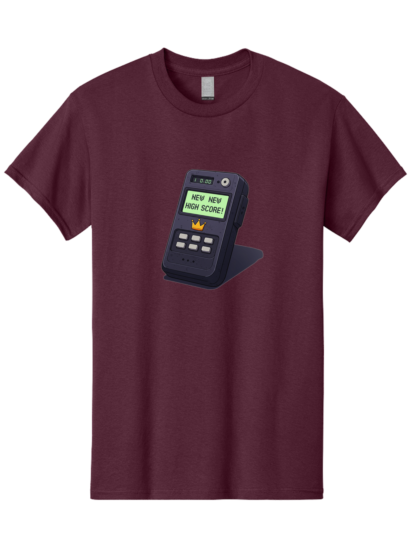 New-New-High-Score Men'S Graphic Tee, 100% Cotton, Comfortable Casual Summer Wear, Machine Washable, Retro Game Console, Vintage Video Game, High Score Alert, Nostalgic Gaming, Classic Arcade, Pixel Art, Electronic Device, Retro Technology, Bab032