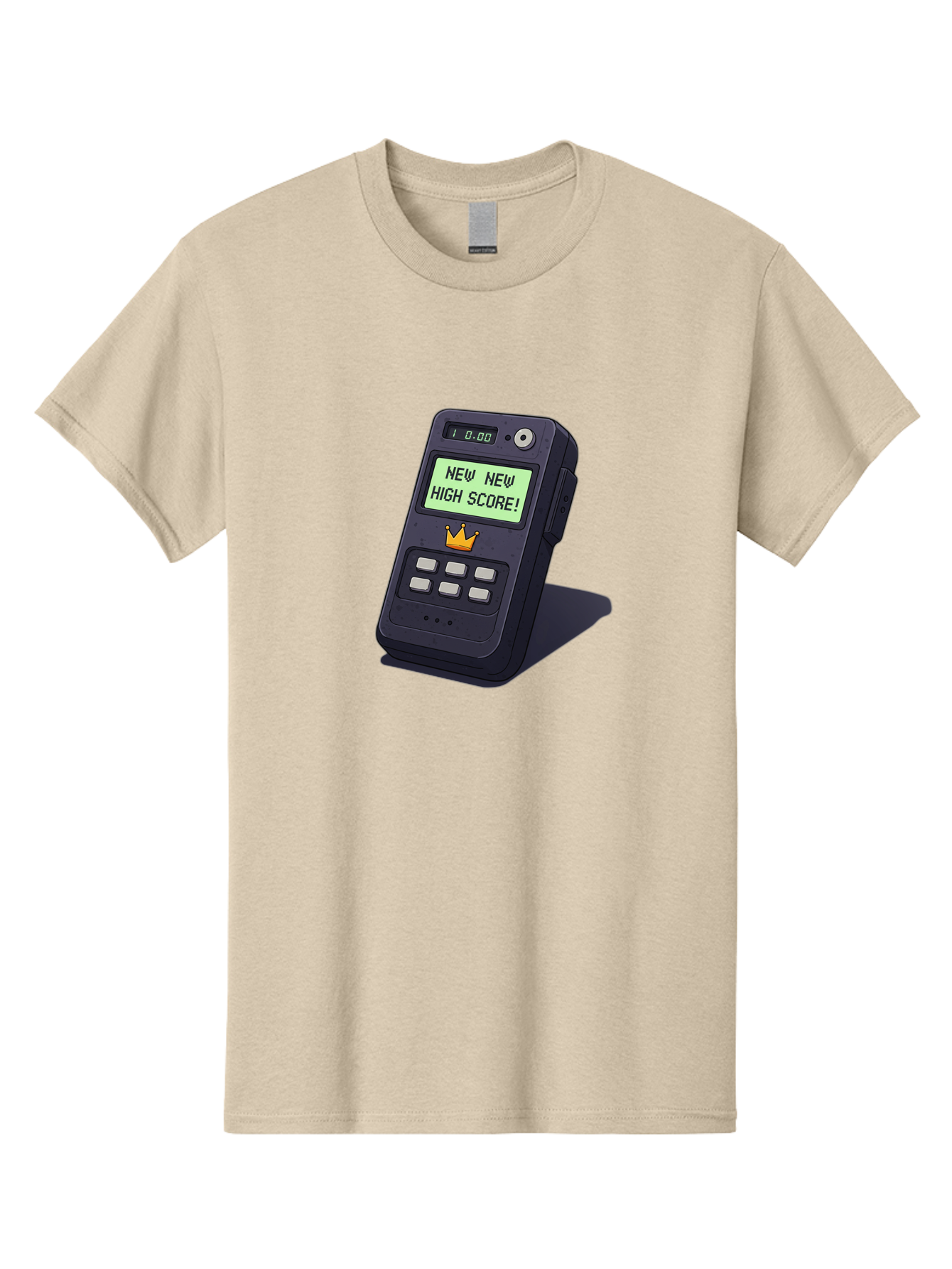 New-New-High-Score Men'S Graphic Tee, 100% Cotton, Comfortable Casual Summer Wear, Machine Washable, Retro Game Console, Vintage Video Game, High Score Alert, Nostalgic Gaming, Classic Arcade, Pixel Art, Electronic Device, Retro Technology, Bab032