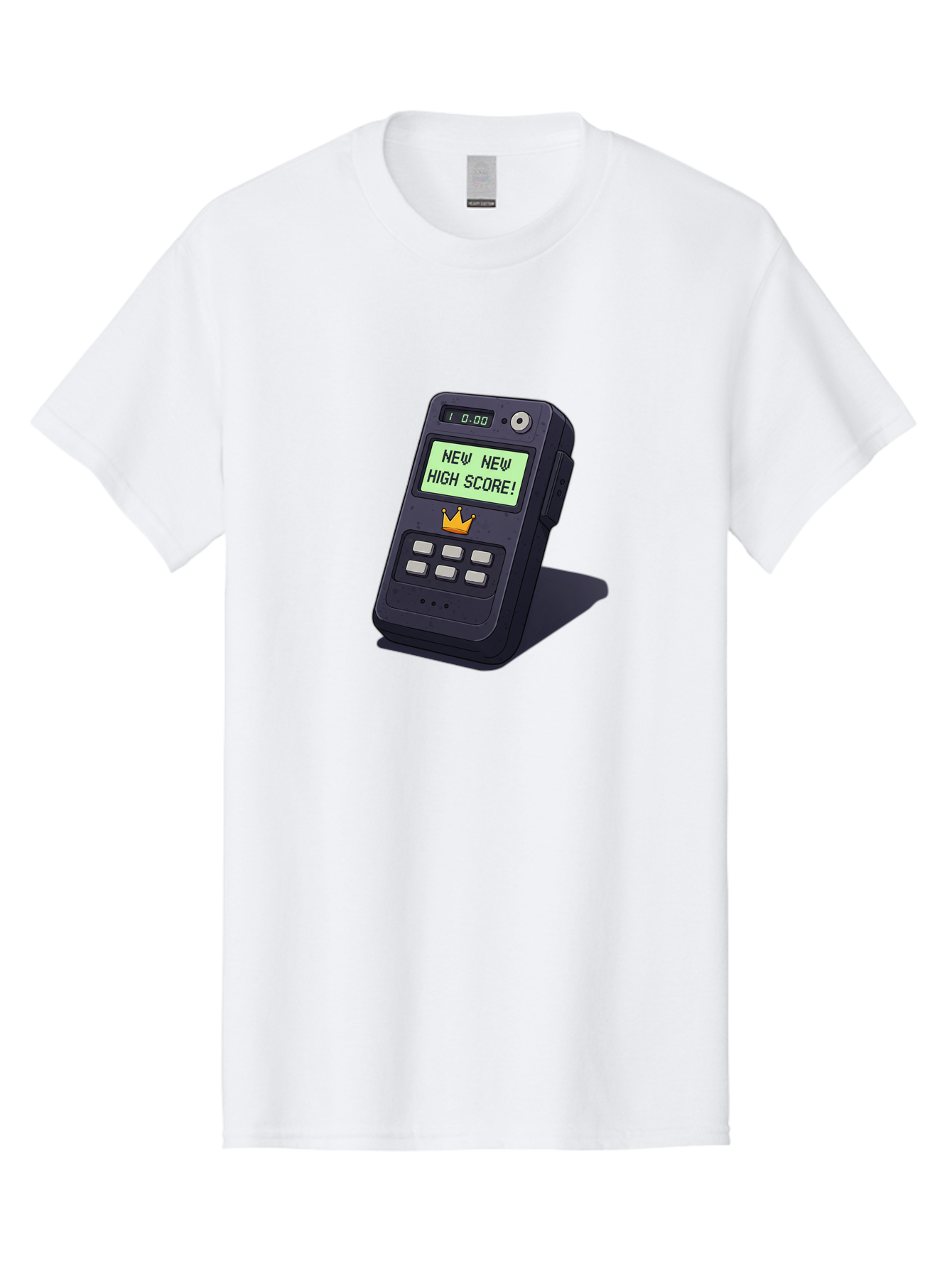 New-New-High-Score Men'S Graphic Tee, 100% Cotton, Comfortable Casual Summer Wear, Machine Washable, Retro Game Console, Vintage Video Game, High Score Alert, Nostalgic Gaming, Classic Arcade, Pixel Art, Electronic Device, Retro Technology, Bab032