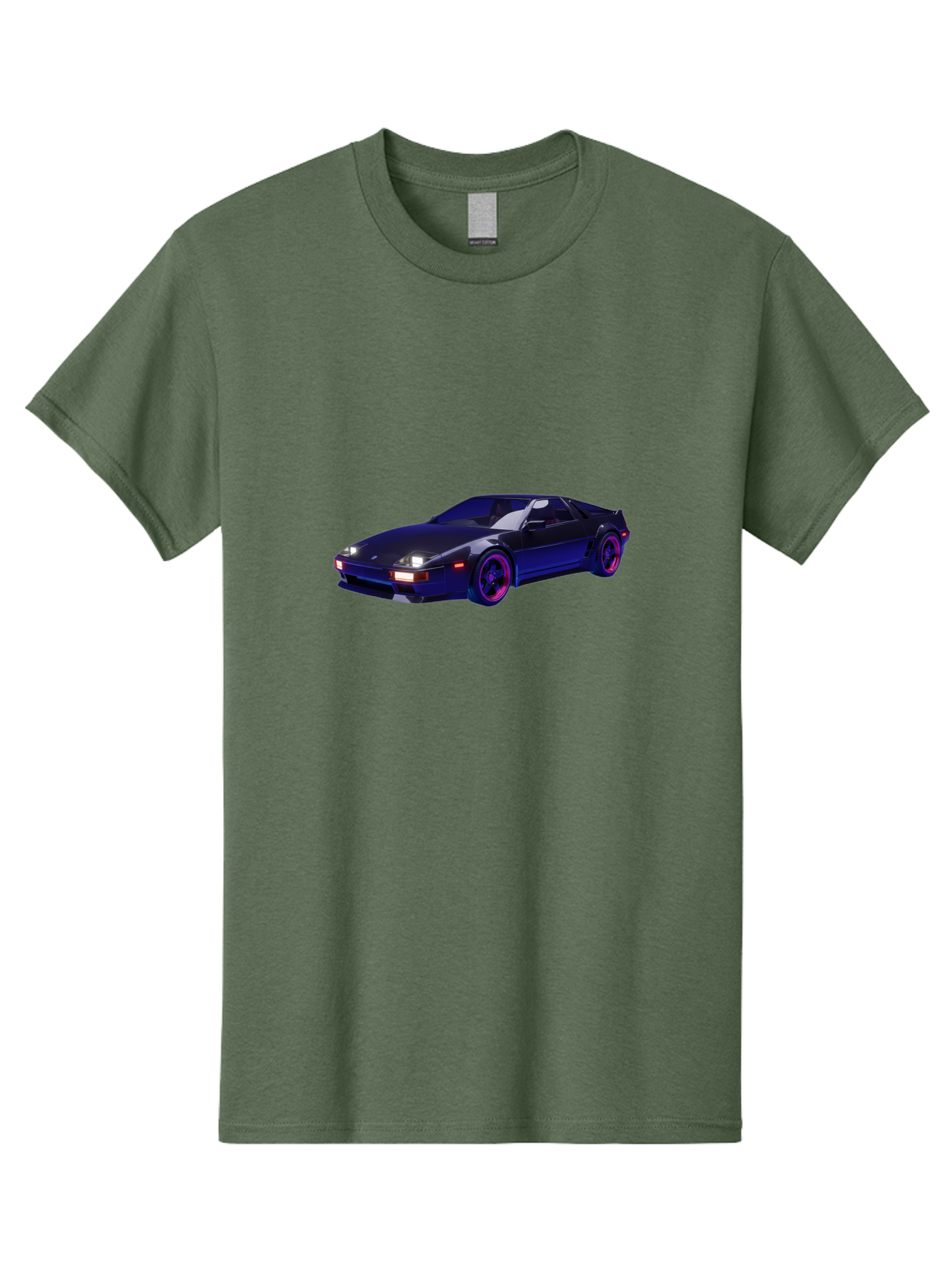 Nissan-240Sx Men'S Graphic Tee, 100% Cotton, Comfortable Casual Summer Wear, Machine Washable, Nissan 240Sx, Sports Car, Sleek Design, High-Performance Vehicle, Neon Lights, Futuristic Style, Purple Accents, Dynamic Graphics Bab035