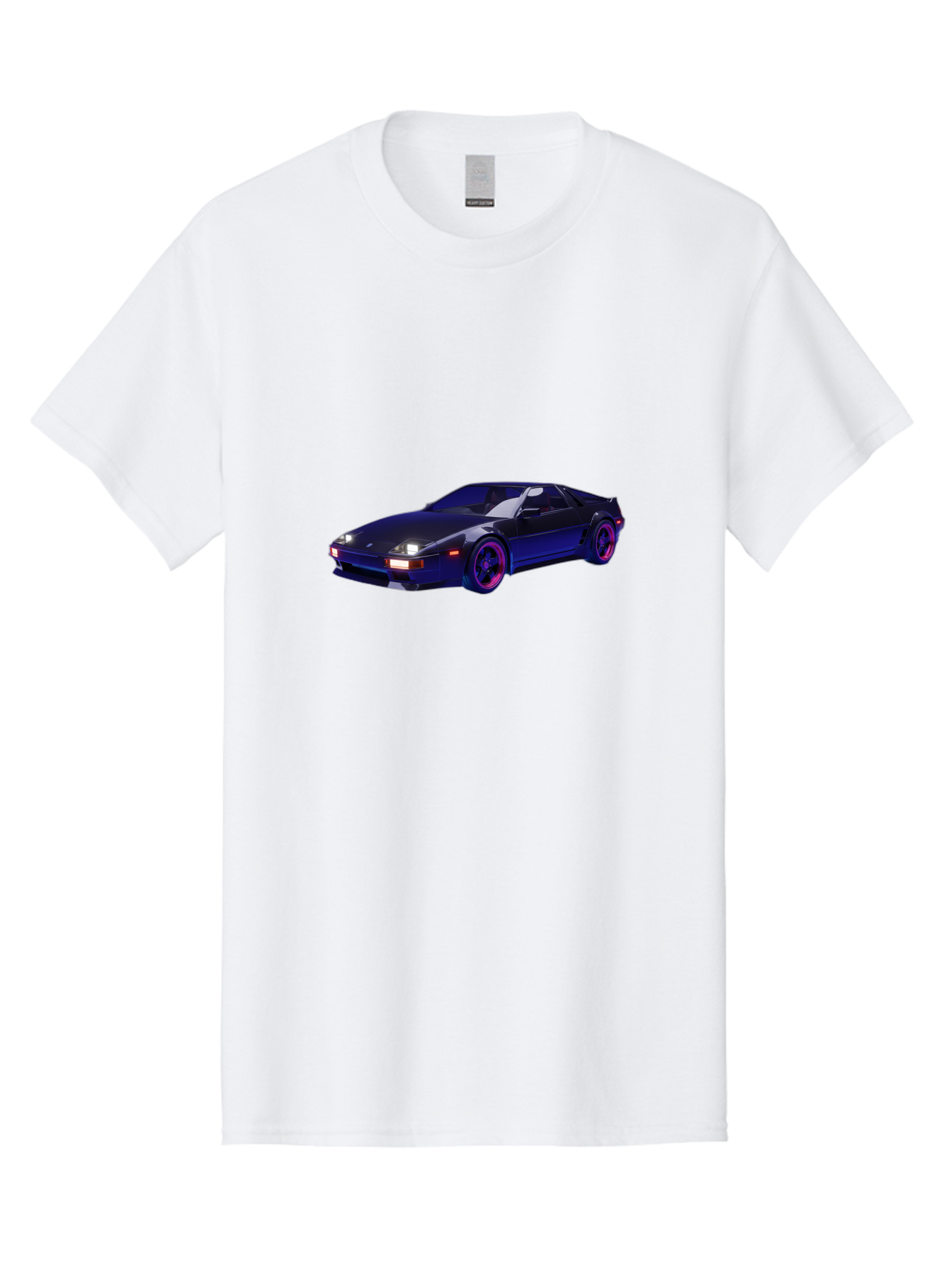 Nissan-240Sx Men'S Graphic Tee, 100% Cotton, Comfortable Casual Summer Wear, Machine Washable, Nissan 240Sx, Sports Car, Sleek Design, High-Performance Vehicle, Neon Lights, Futuristic Style, Purple Accents, Dynamic Graphics Bab035