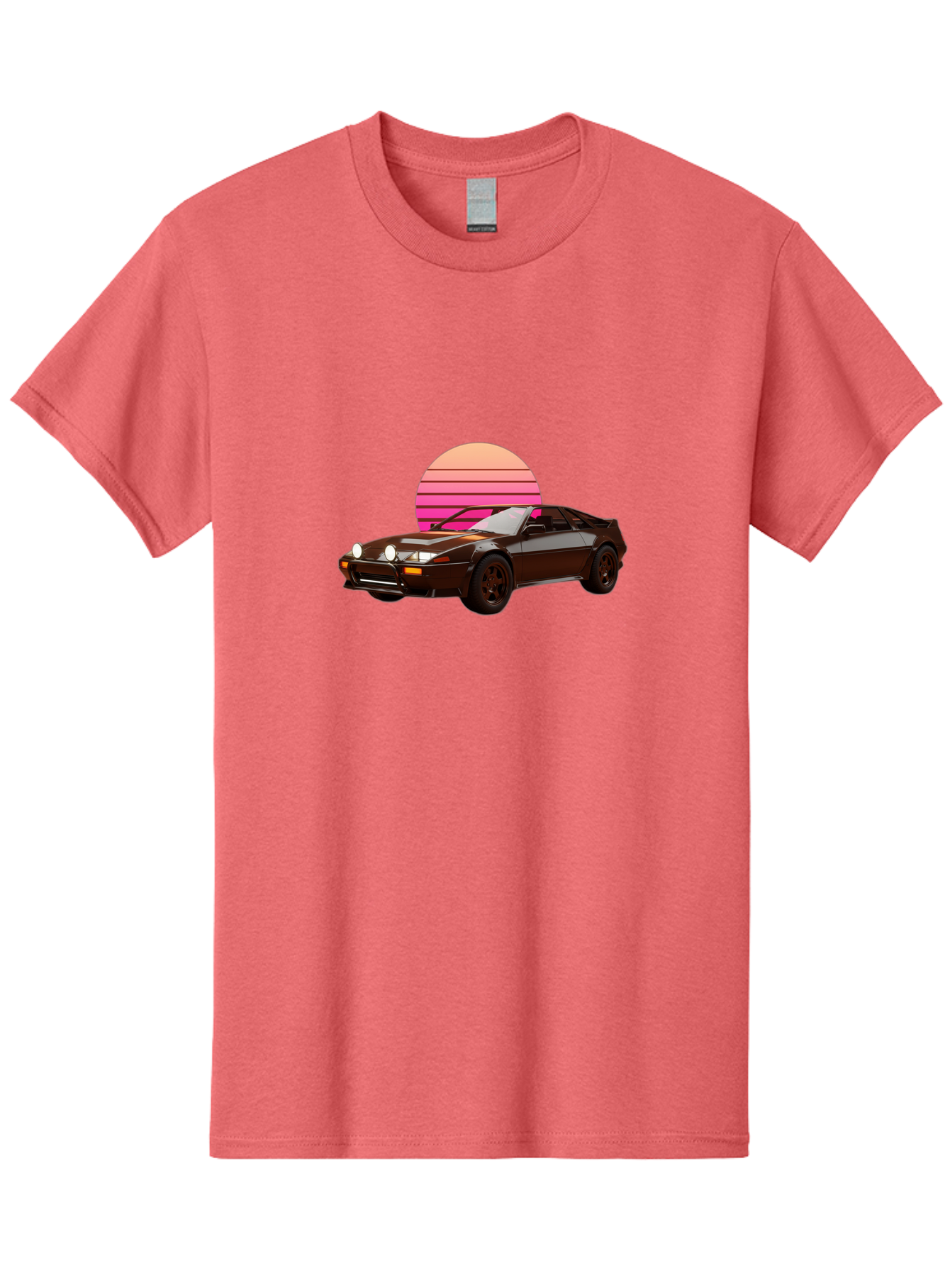 Nissan-240Z Men'S Graphic Tee, 100% Cotton, Comfortable Casual Summer Wear, Machine Washable, Vintage Sports Car, Retro Style, Dusk Scene, Gradient Sunset, Nostalgic Feel, Classic Automobile, Vintage Vibes, Iconic Design, Automotive Art, Bab036